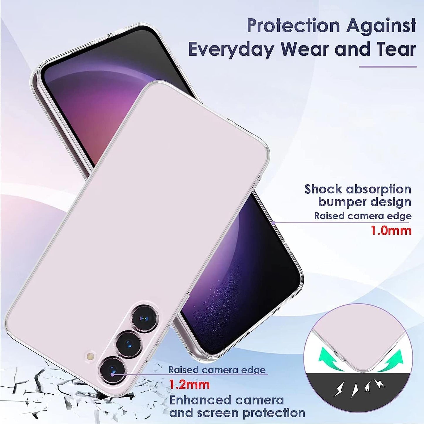 Prolet Silicone Samsung Back Cover Case, Scratch Resistant Protective Crystal Clear Transparent Shock Proof Bumper Back Cover Case for Samsung Galaxy S23 5G-Transparent