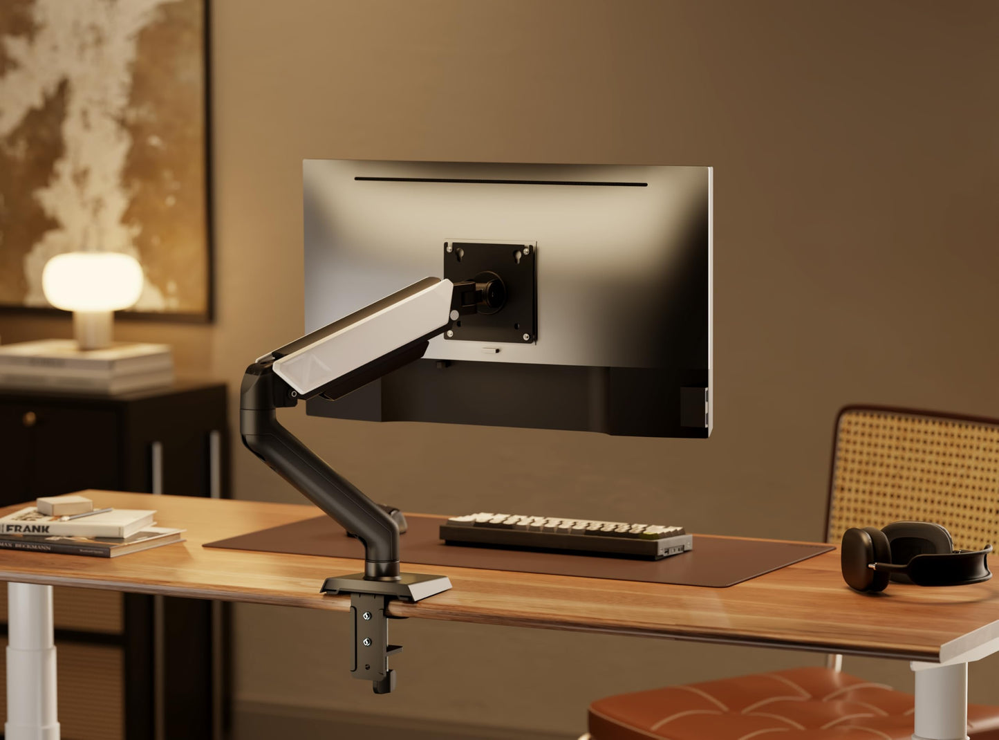 ErgoYou - Premium Spring Adjustable Monitor Arm Stand - VESA Mount - Weight Capacity 2-9 kgs - for Most 17-32" Screens - Clamp or Grommet Mount - 360 Degree Rotation