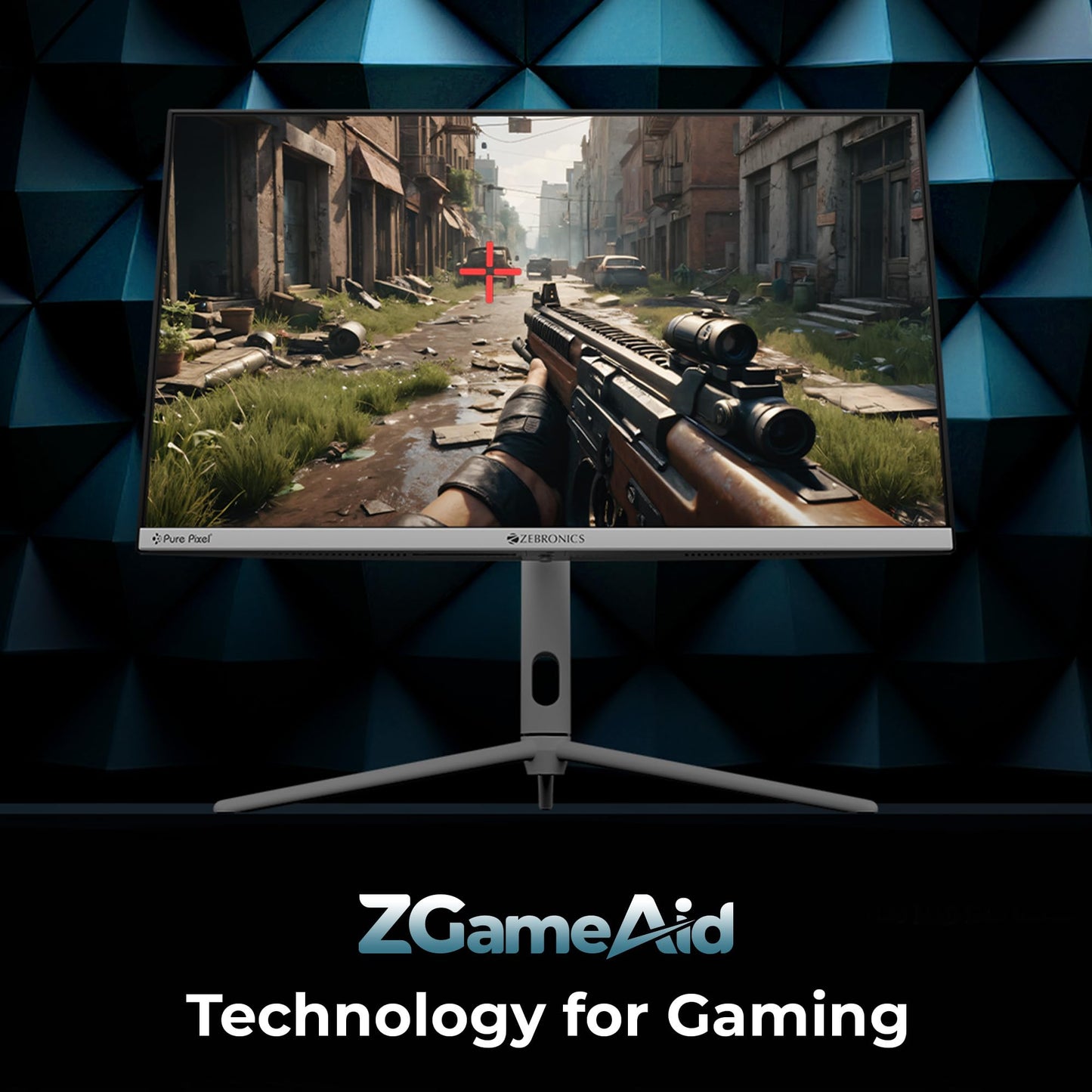 ZEBRONICS New Launch N27C 27 inch Gaming Monitor, QHD 2560x1440, IPS-Antiglare Display, 300Nits, 180Hz, 1ms MPRT, HDR10, 99% sRGB | 93% DCI-P3, Adaptive Sync, 2 x DP | 2 x HDMI | 1 x 3.5mm