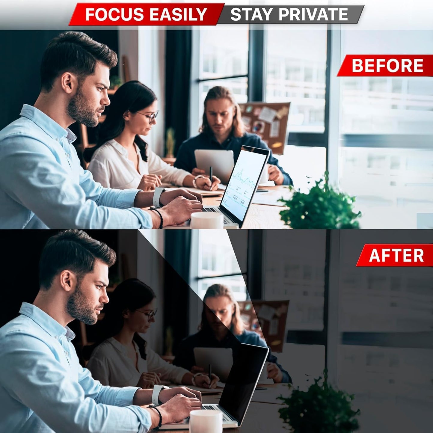 Lions Head 24 inch tv screen guard privancy filter +monitor privancy filter also screen size 24 inch - No Eye strain + Anti Blue Light + Anti Glare +No Dry Eyes +16.9 High Resolution Privacy screen Protector +Eurofins Lab Tested