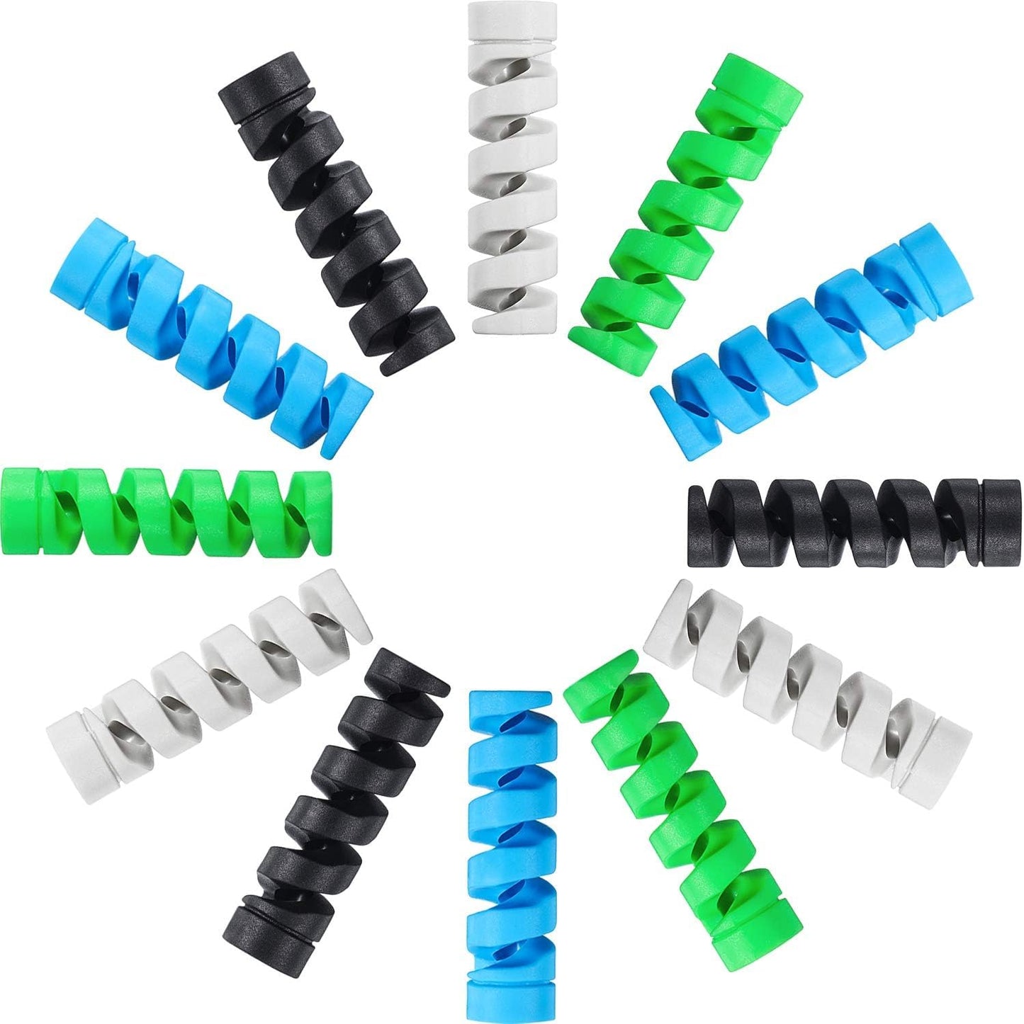 STRIFF 25 Pieces Highly Flexible Silicone cable protectors, charger cable protector, charger protector, wire protector, cable protector, charging cable protector (colorful)