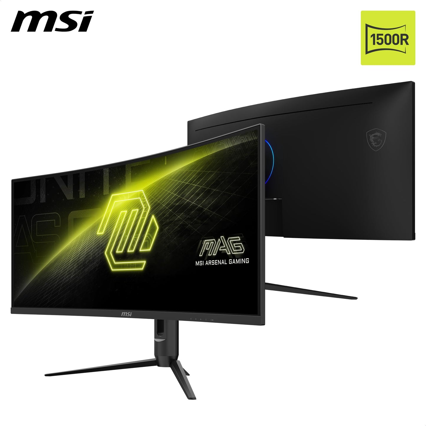 MSI MAG 342CQR E2 34 Inch 2K UWQHD Curved Gaming Monitor - 1500R 3440 x 1440 Resolution, 180 Hz / 1ms (MPRT), Adaptive Sync - DP 1.4a, HDMI 2.0b CEC, 95% DCI-P3, AI Vision, HDR Ready