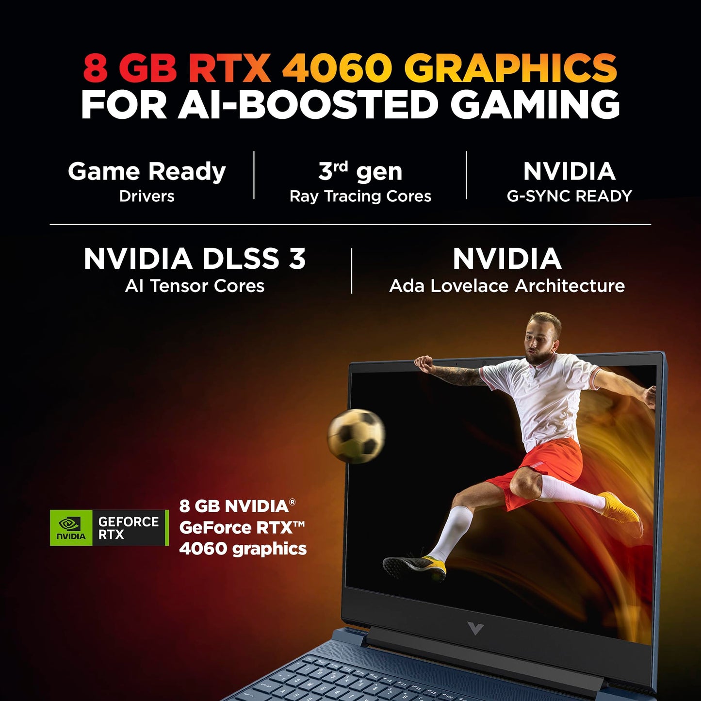 HP Victus AI Gaming Laptop, AMD Ryzen 9 8945HS, 8GB NVIDIA RTX 4060 (Upgradable 16GB DDR5, 1TB SSD) Microsoft365*, Office2024, Win11, 144Hz, IPS, 15.6inch(39.6cm) FHD, Blue, Backlit, 2.29kg, fb3025AX