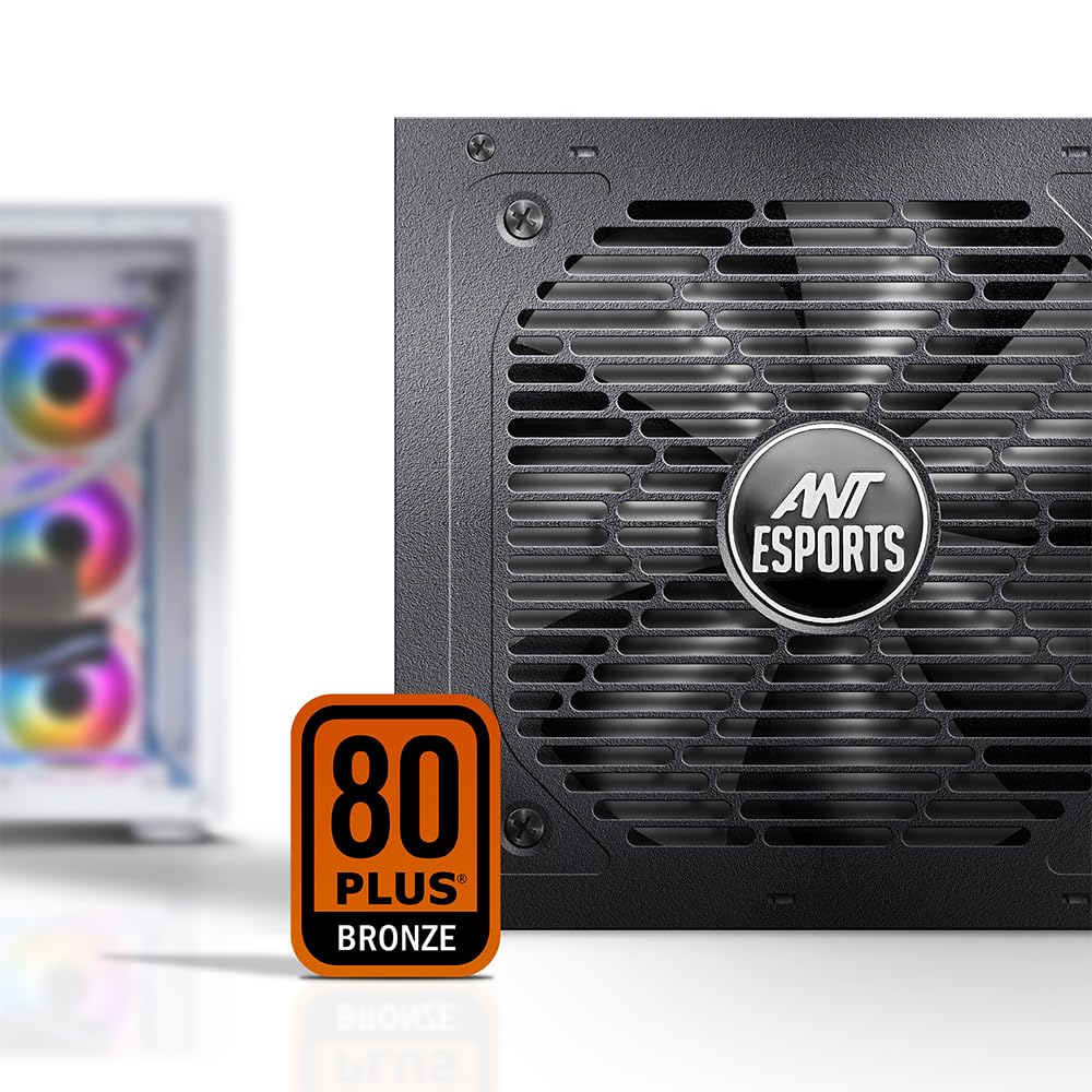 Ant Esports FP550B 80 Plus Bronze Certified Non Modular Gaming Power Supply/PSU with Active PFC, Flat Black Cables and Silent Fan