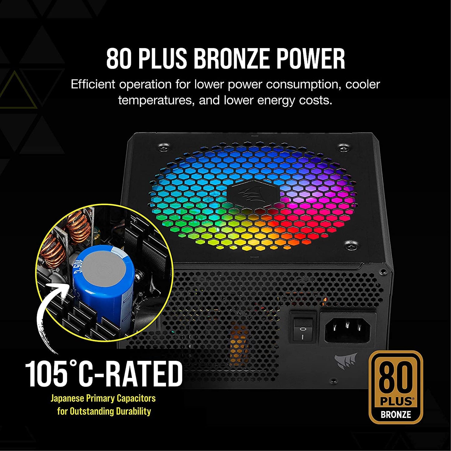 Corsair CX650F RGB, 650 Watt, 80 Plus Bronze, Fully Modular RGB Power Supply, Black