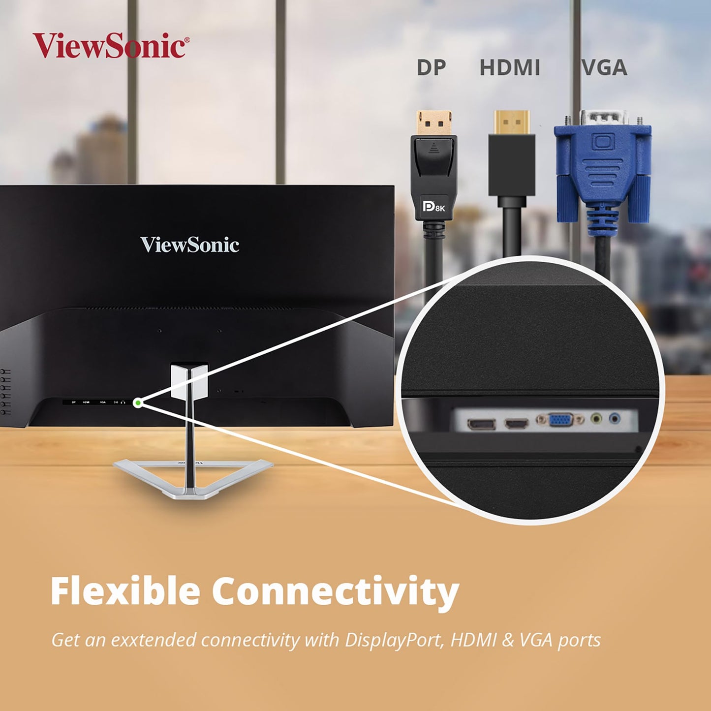 ViewSonic (from USA) - VX3276-MHD-3 81.28 Cm (32") FHD IPS Monitor | Super Clear IPS Panel |1Ms Response time| HDR10 | Dual Speaker |Eye-Care| HDMI| DP Port | Srgb104%| HDMI |Variable Refresh Rate.