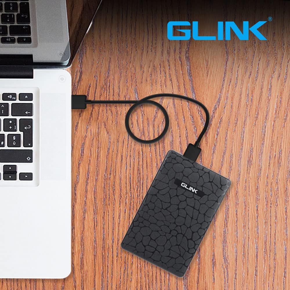 GLink GHD009-2.5" USB 3.0 Premium External HDD Enclosure Case Cover for SATA SSD HDD for Laptop Hard Disks | High Speed USB 3.0 Upto 5 GBPS | Supports 6TB | Tool Free Installation | Black