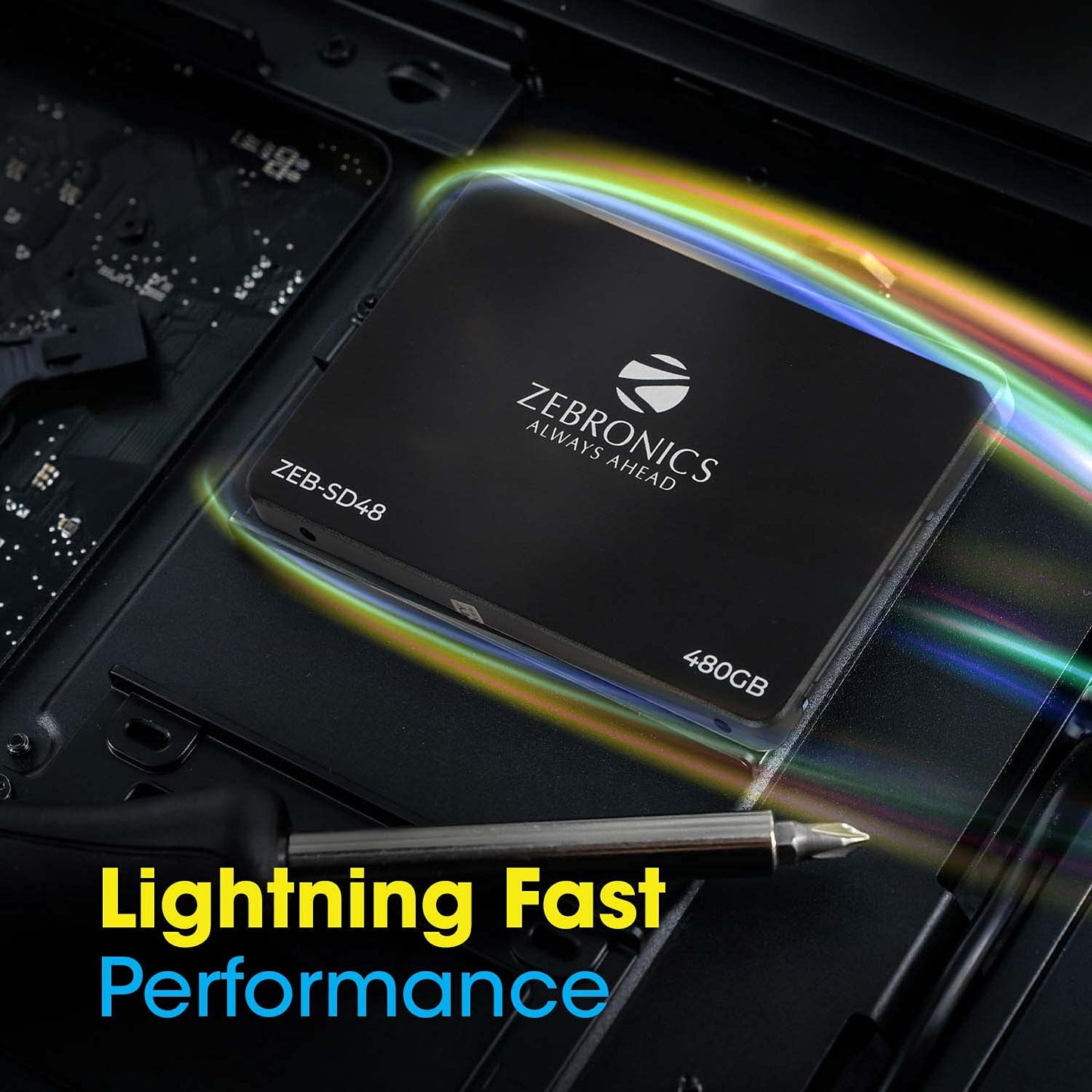 Zebronics ZEB-SD48 480GB 2.5 inch(6.3cm) Solid State Drive (SSD), with SATA III Interface, 6Gb/s, Fast Performance, Ultra Low Power Consumption, S.M.A.R.T. Thermal Management and Silent Operation.