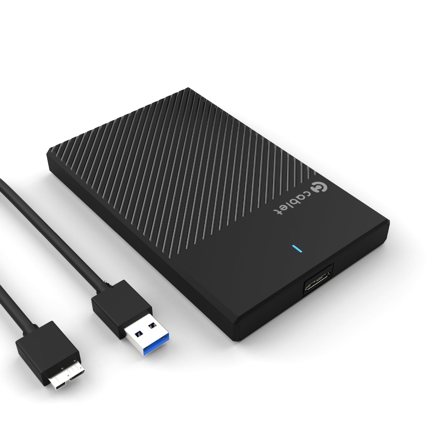 Cablet 2.5 Inch SATA USB 3.0 HDD/SSD Portable External Enclosure for 7mm and 9.5mm, Tool-Free Design, Supports UASP Max 6TB