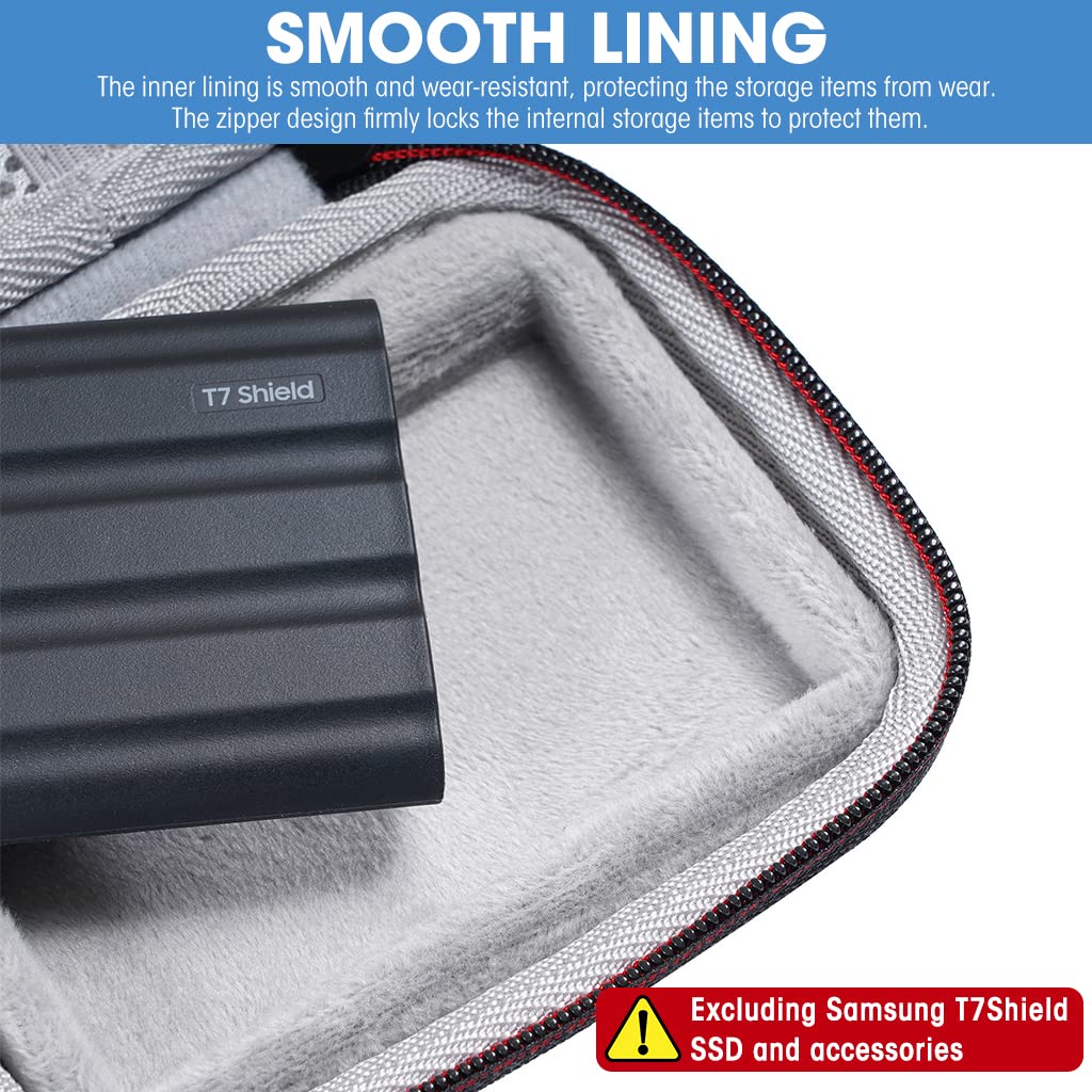 ZORBES Hard Carrying Case For Samsung T7 Shield,Eva Carrying Bag Ssd Portable Bag For Solid State Drive Waterproof Anti-Scratches Carrying Case For Samsung T7 Shield,Black