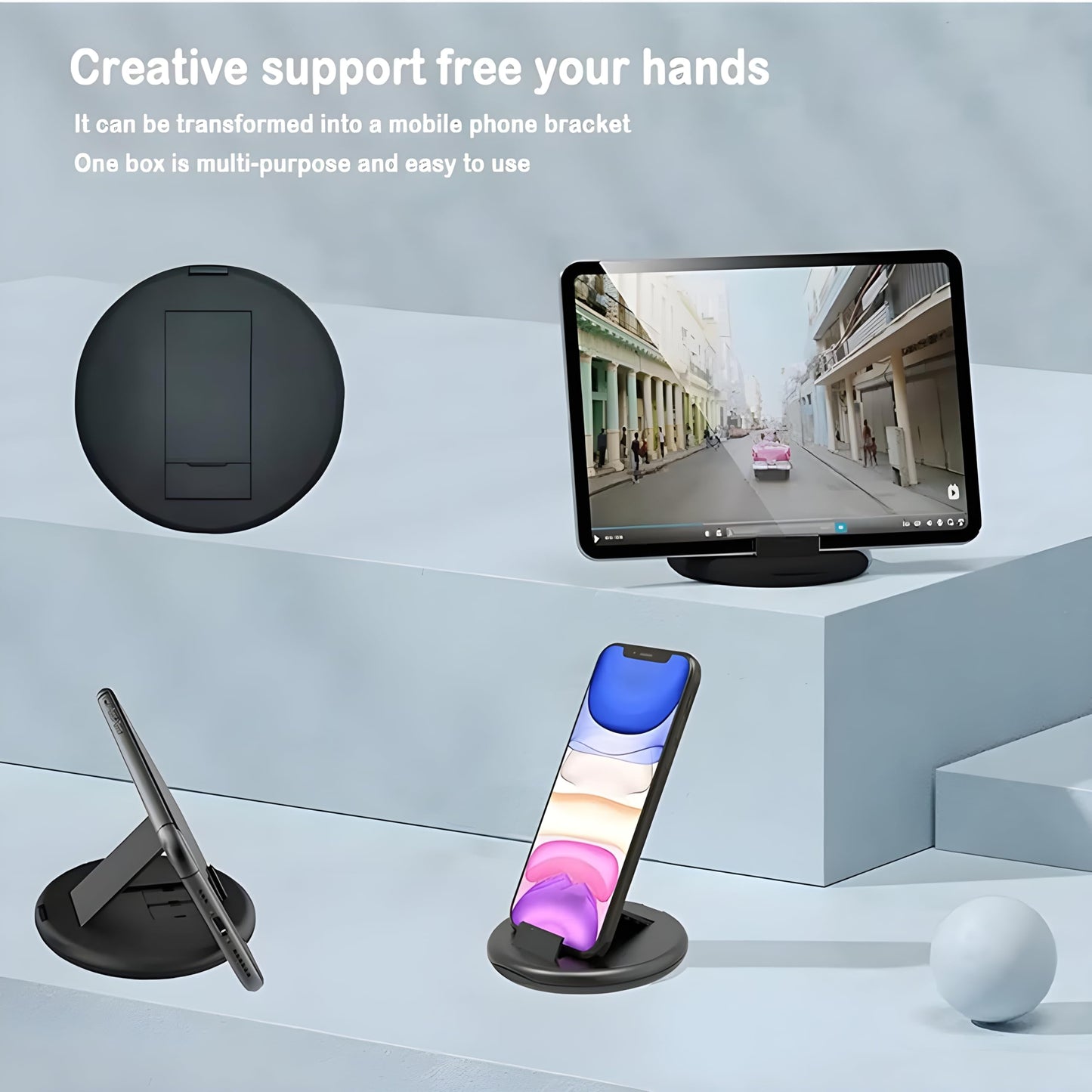 VEROX All in One Mobile Stand Compatible with 60W Travel Accessories Cable Set Type C to Type C Cable | Type C to OTG | Type-C to Micro USB OTG | Type C to USB | Sim Ejector Pin-Black