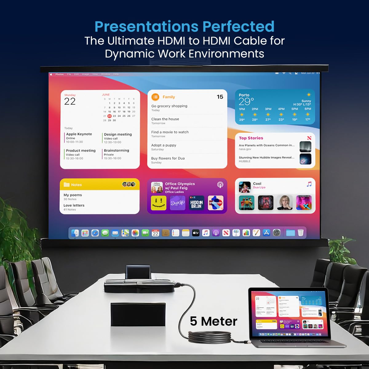 Portronics Konnect Sync 4K@60Hz HDMI to HDMI Cable, 5M Length with Support eARC and Compatible with Smart HDTV, Laptop, Monitor, Projector, eARC enable Soundbar(Black)