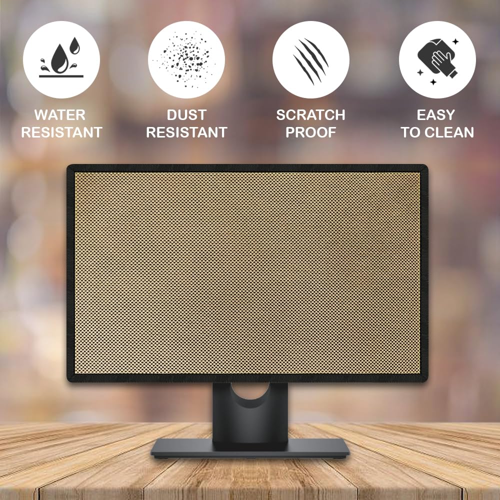 Cranique Dust Proof LCD / LED Monitor Cover for 24" Dell | HP | LG | Lenovo | Samsung | Acer | BenQ 24 Inch (Khaki)