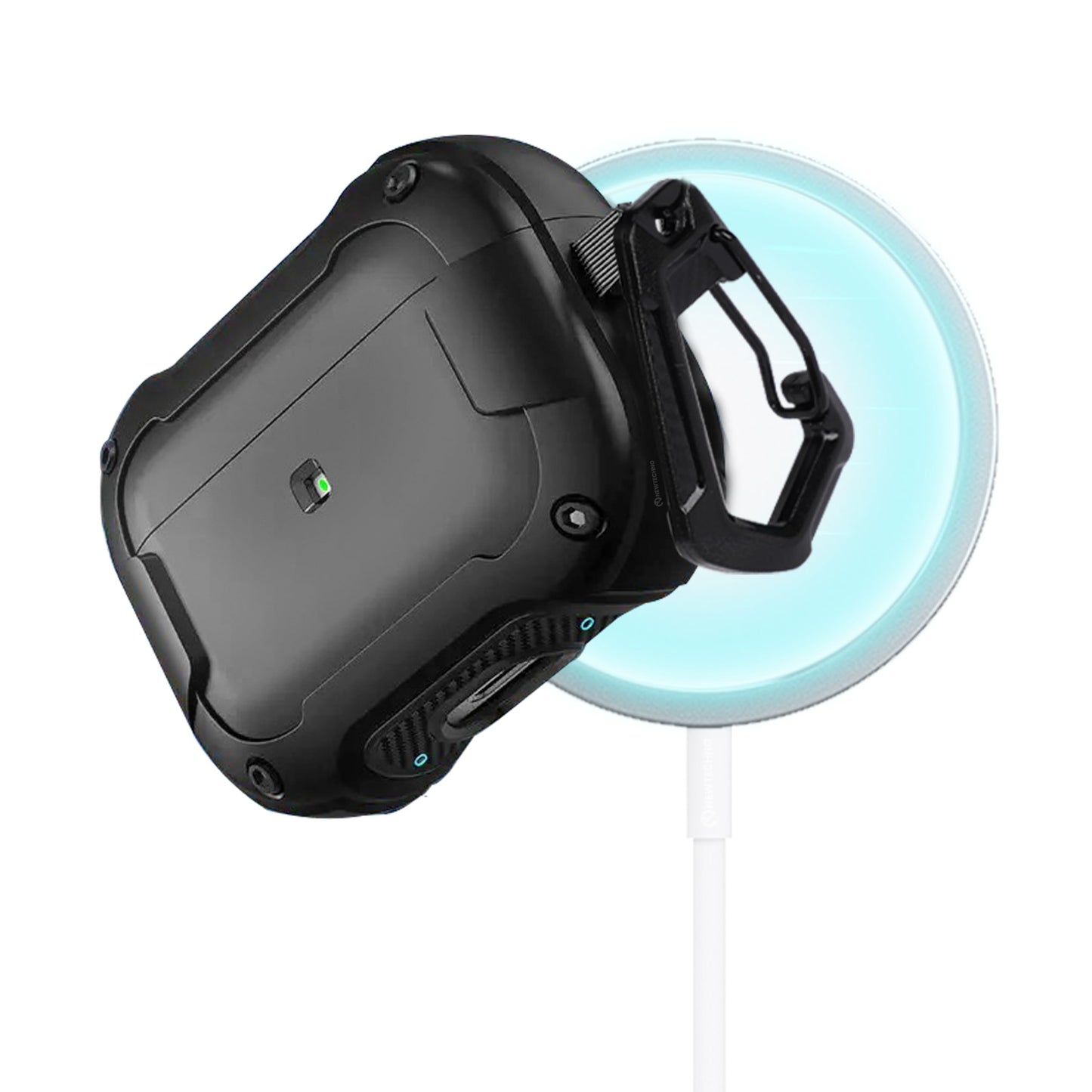 NEWTECHNO Compatible for AirPods Pro 2 Case with Mag-Safe, Wireless Charging, Powerful Drop Protection, Magnetic Tough Cover for AirPods Pro 1st/2nd Generation(2023/2022/2019), N-Series, Black