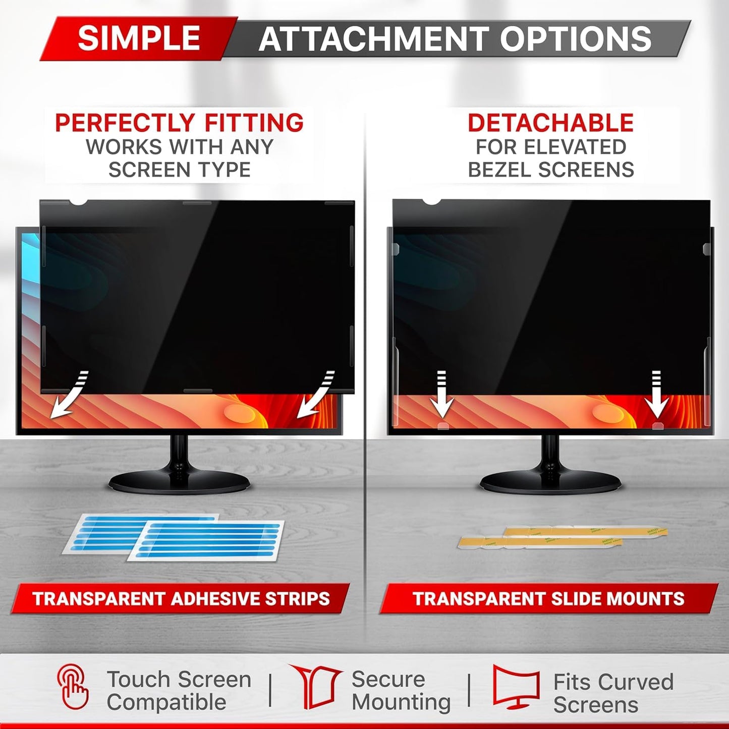 Lions Head 24 inch tv screen guard privancy filter +monitor privancy filter also screen size 24 inch - No Eye strain + Anti Blue Light + Anti Glare +No Dry Eyes +16.9 High Resolution Privacy screen Protector +Eurofins Lab Tested