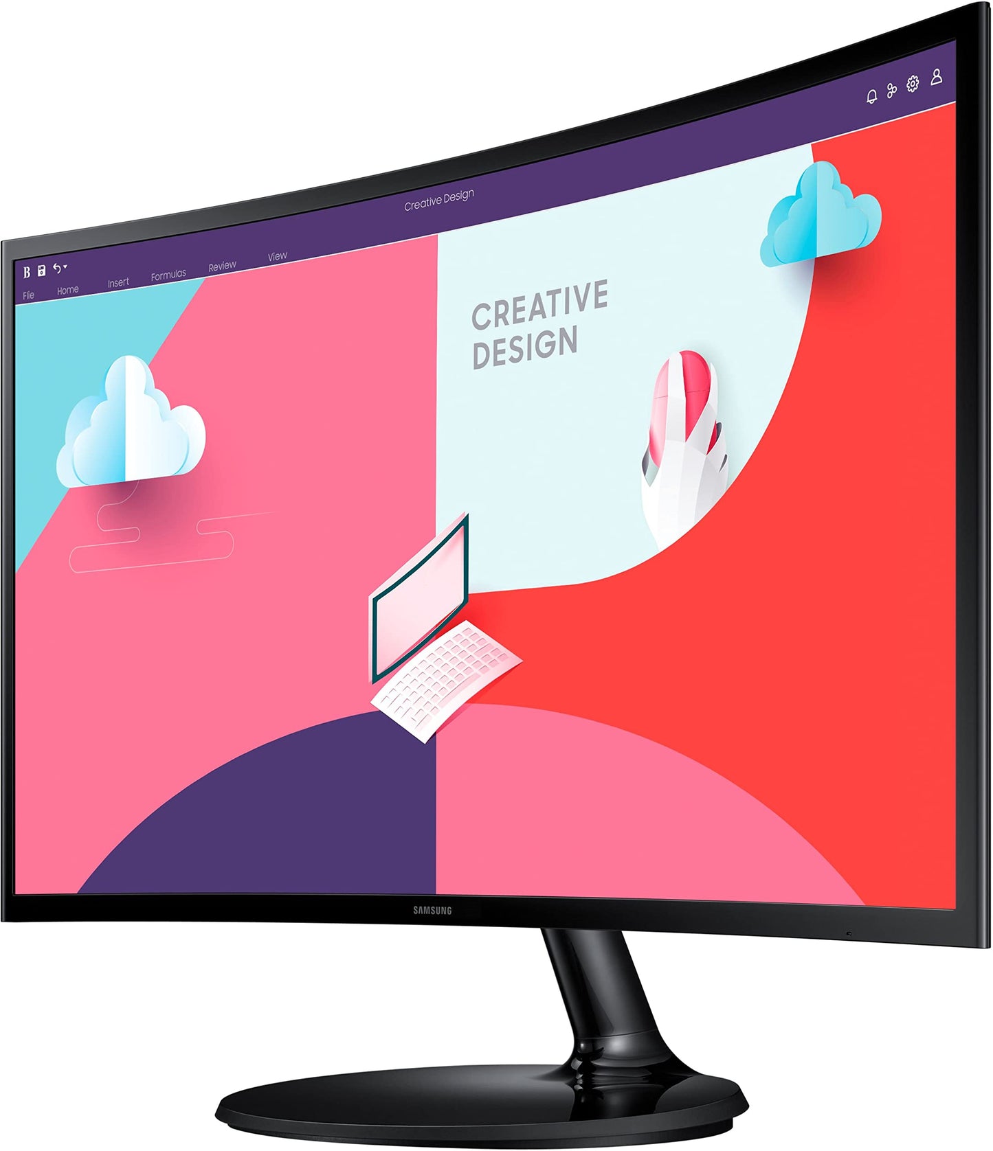Samsung 24-Inch(59.8cm) FHD, 75 Hz Refresh Rate, 1800R Curved 1,920 X 1,080 LED Monitor, VA Panel, Slim Design, AMD Freesync, Game Mode, Flicker Free, HDMI, Audio Port (LS24C360EAWXXL, Black)