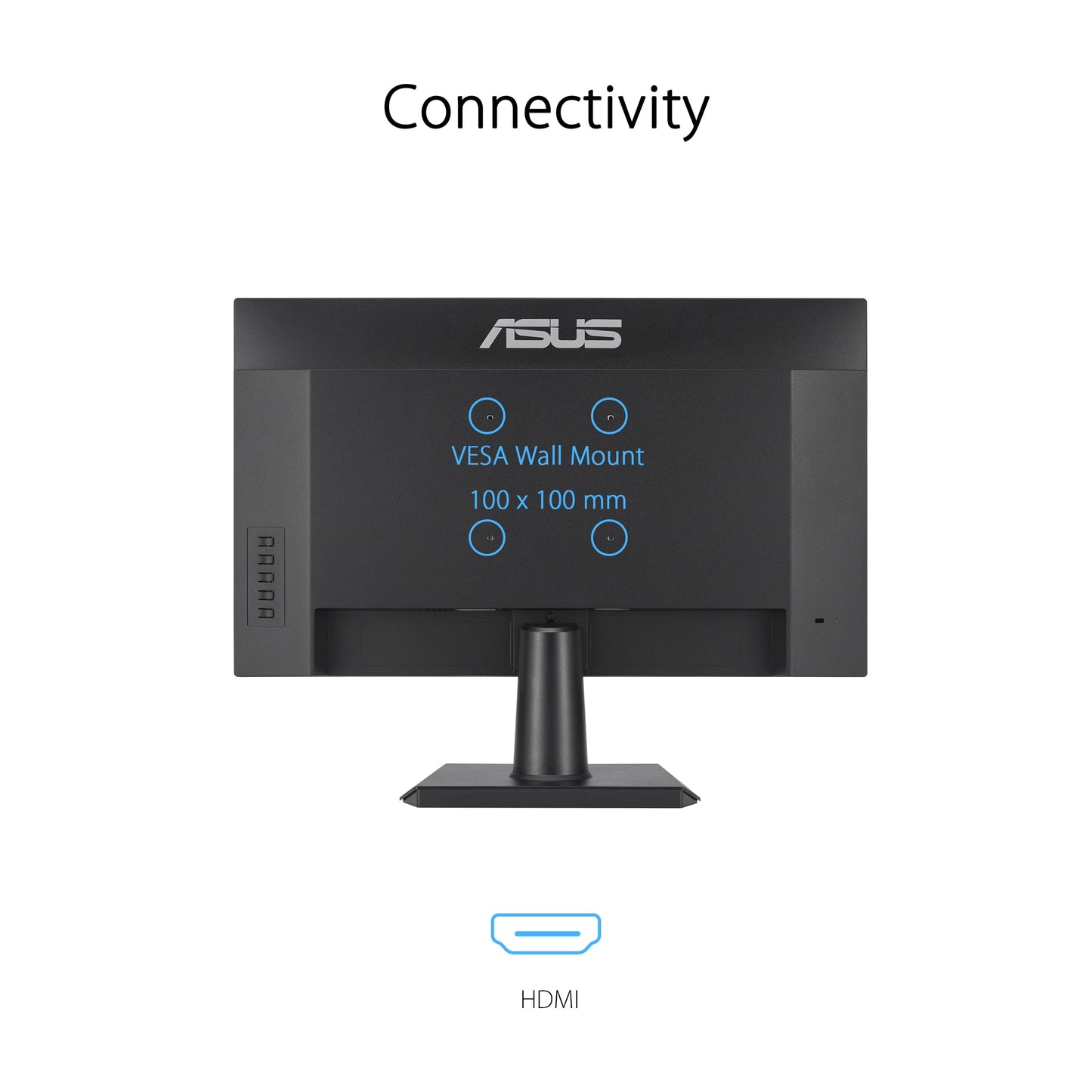 ASUS VA24EHF Eye Care Gaming Monitor 24-inch (23.8-inch viewable), IPS, Full HD, Frameless, 100Hz, Adaptive-Sync, 1ms MPRT, HDMI, Low Blue Light, Flicker Free, Wall Mountable