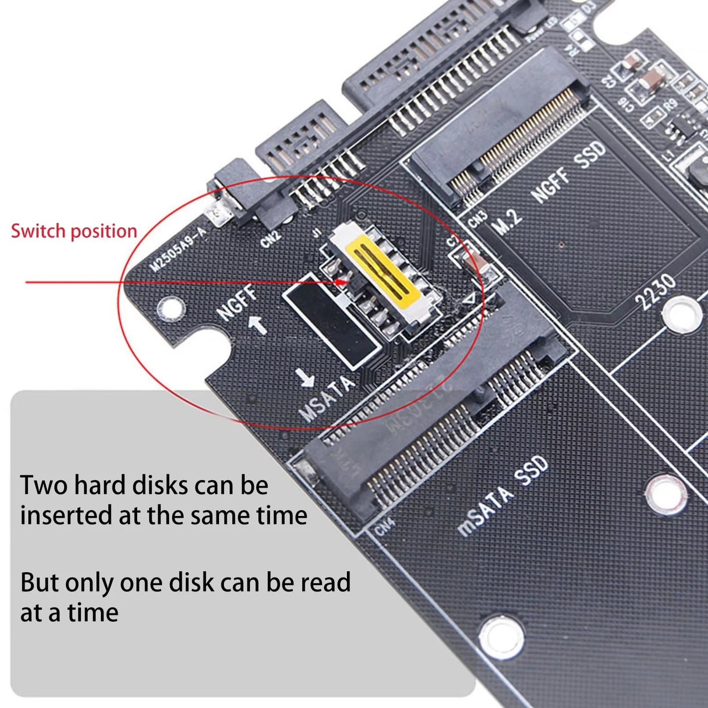 ETZIN NGFF M.2 to SATA Converter Adapter, SATA M.2 + MSATA SSD to SATA Hard Drive Adapter Card for Computer, Supports M.2 modules in 2280, 2260, 2242 and 2230 formats-EPL-423HS.