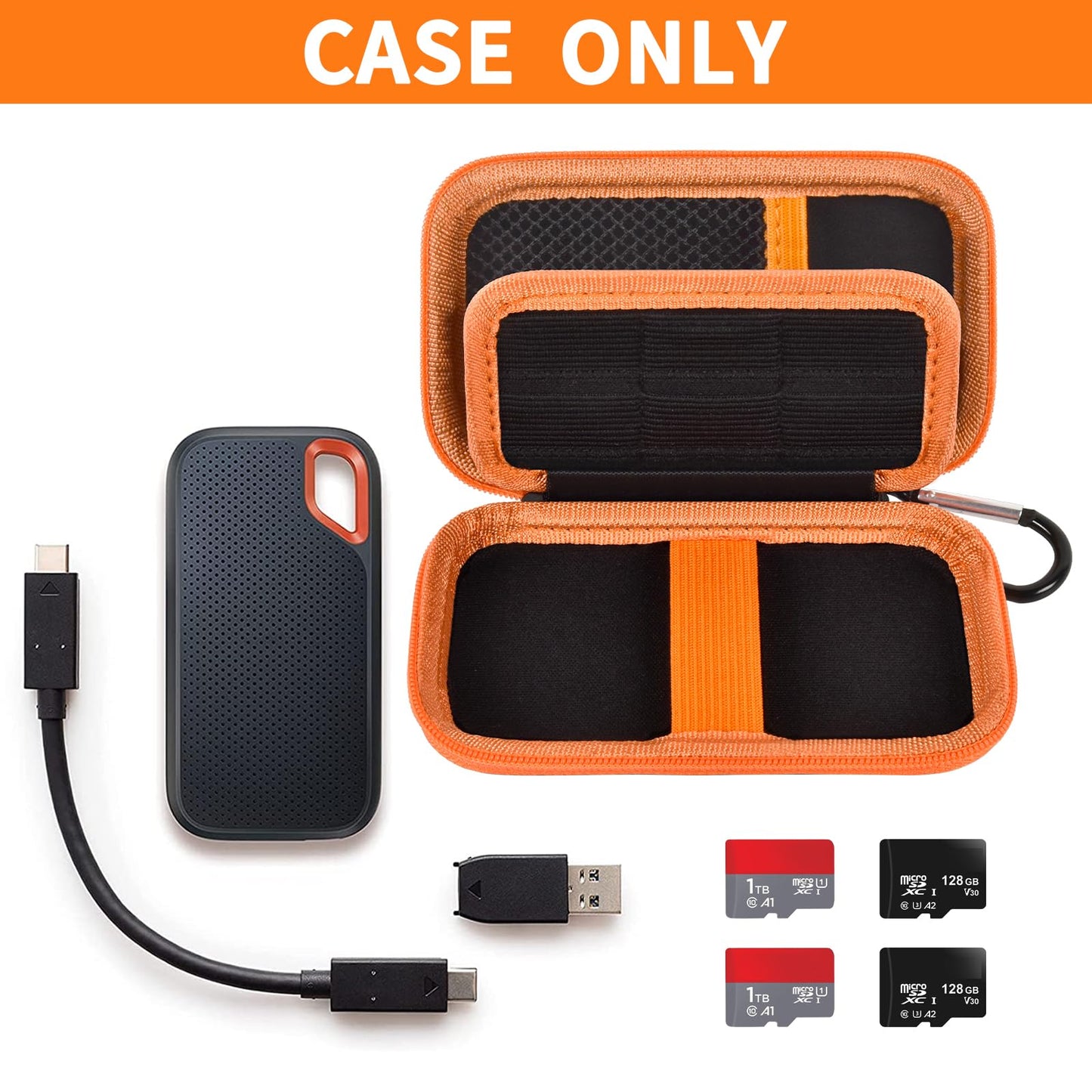 Case Compatible with SanDisk 1TB 2TB 4TB 500GB//for PRO Extreme Portable SSD External Solid State Hard Drive, Memory Card SD SDXC SDHC Card Storage Holder Organizer (Box Only) (Box Only)