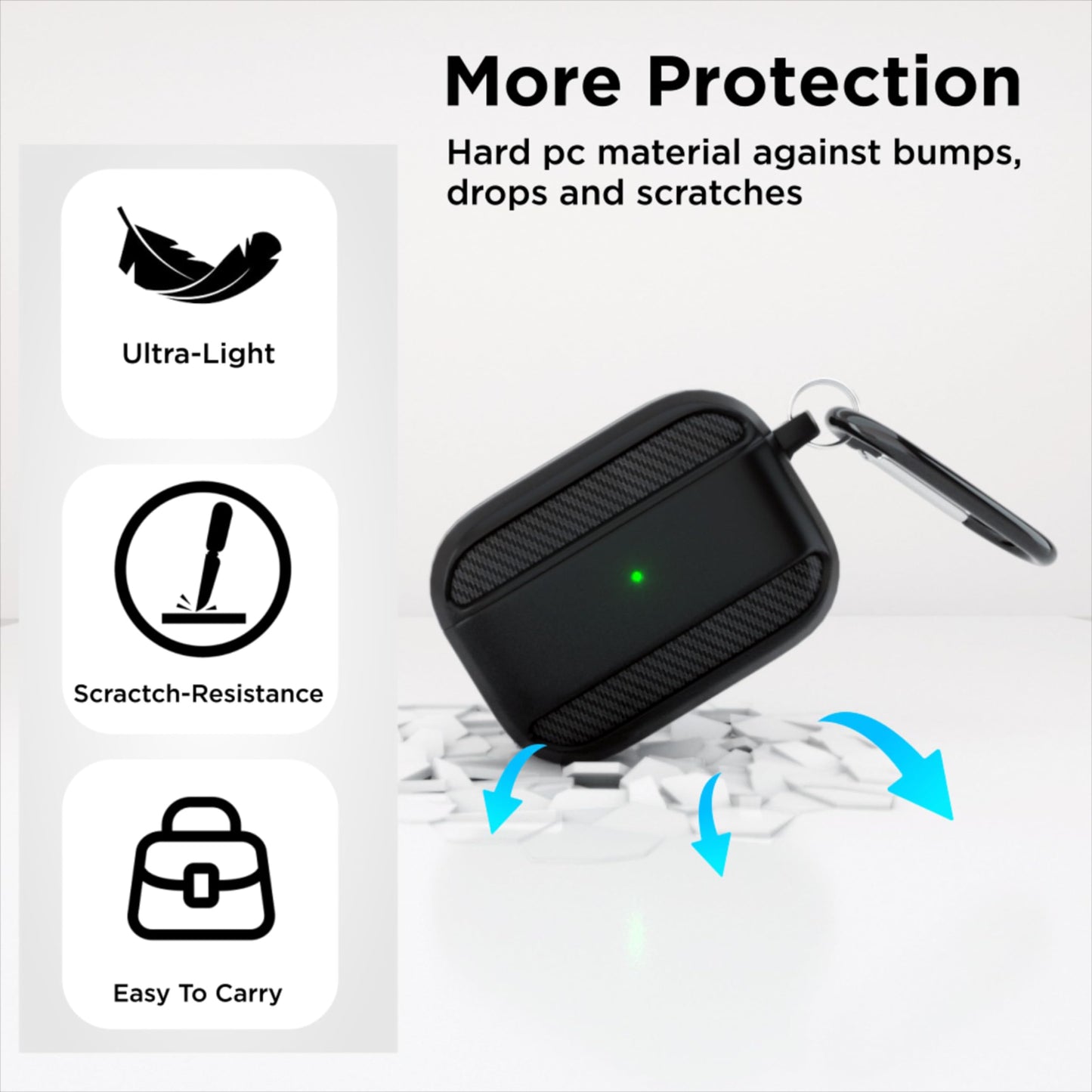 CROSSVOLT Tough Rugged Case Cover Compatible for Airpods Pro GEN-2 (2022/2023) Black