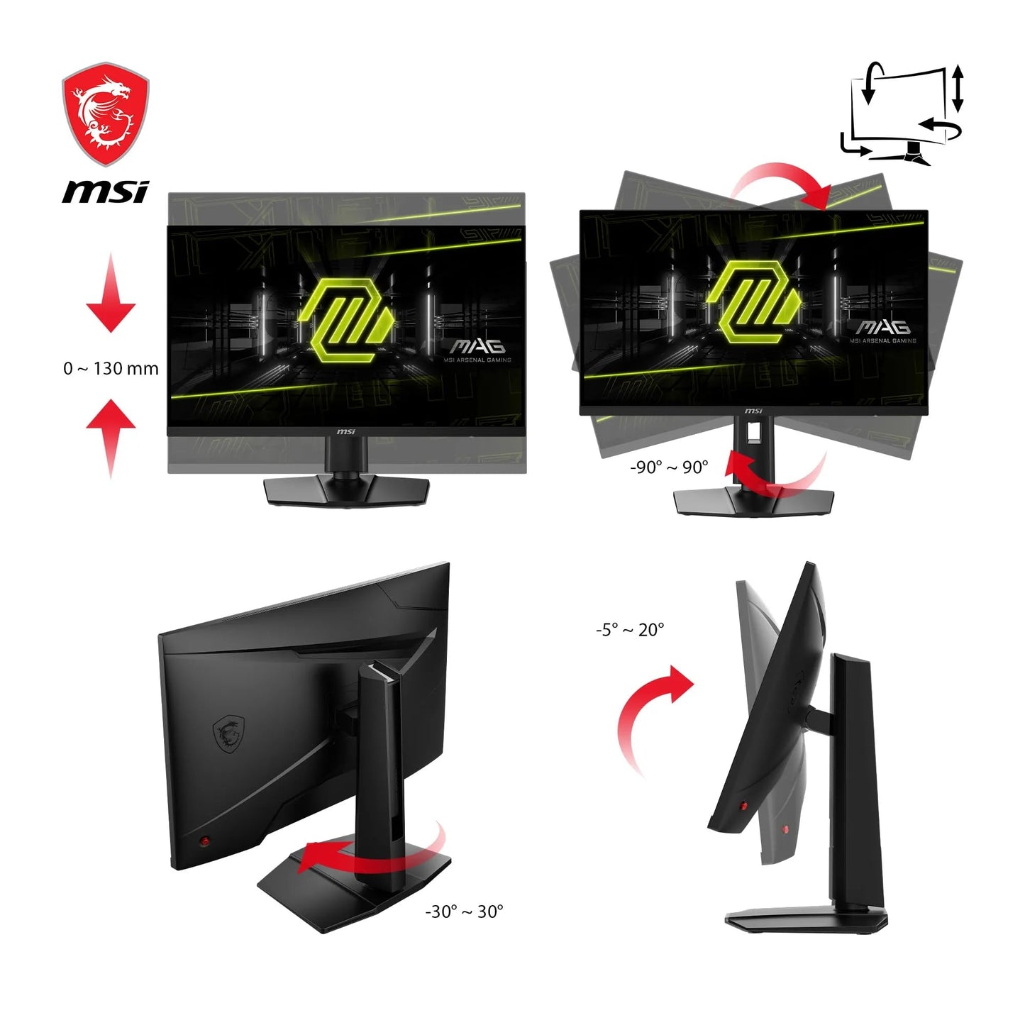 MSI MAG 274UPF E2 27 Inch 4K UHD Gaming Monitor - 3840x2160 Rapid IPS Panel, 160 Hz/0.5ms (GtG), 98% DCI-P3 Colour Gamut, Frameless Design, VESA DisplayHDR 400 - DisplayPort 1.4a, HDMI, USB Type-C
