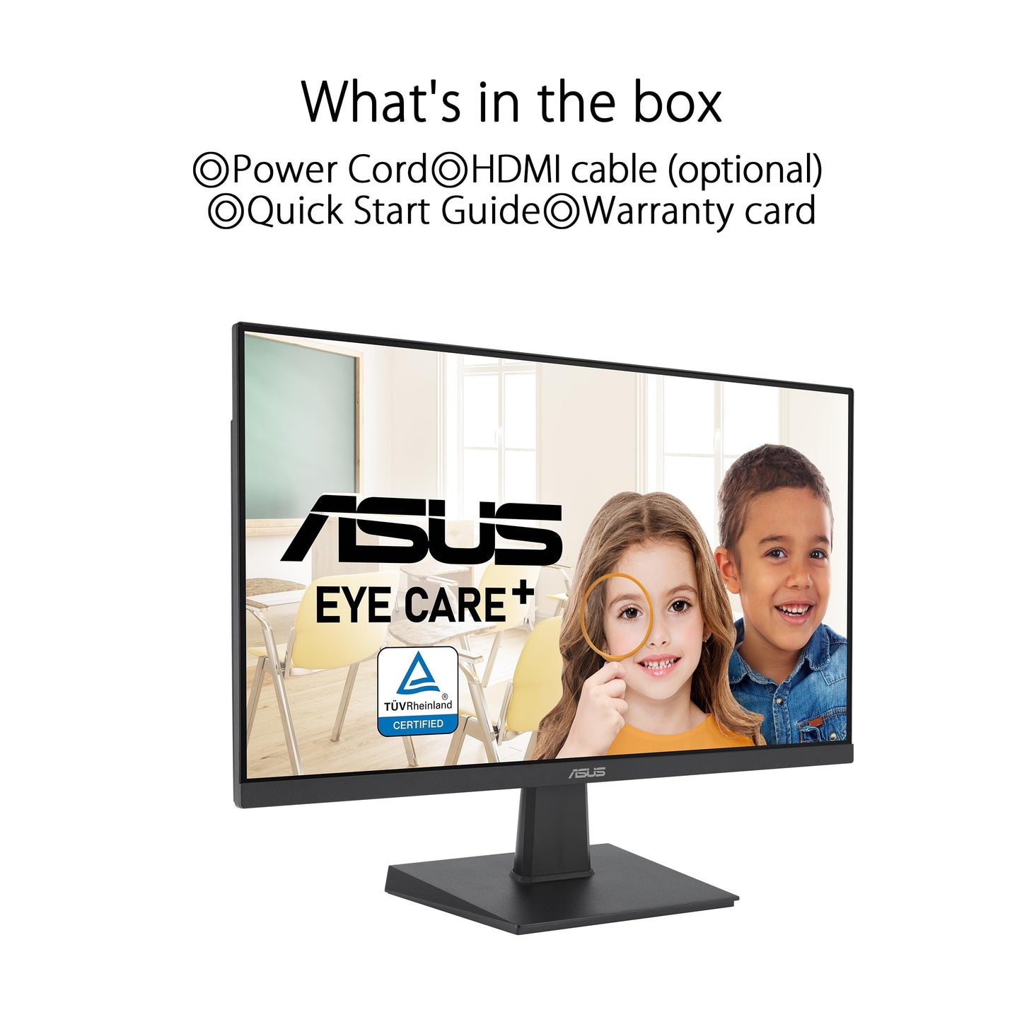 ASUS VA24EHF Eye Care Gaming Monitor 24-inch (23.8-inch viewable), IPS, Full HD, Frameless, 100Hz, Adaptive-Sync, 1ms MPRT, HDMI, Low Blue Light, Flicker Free, Wall Mountable