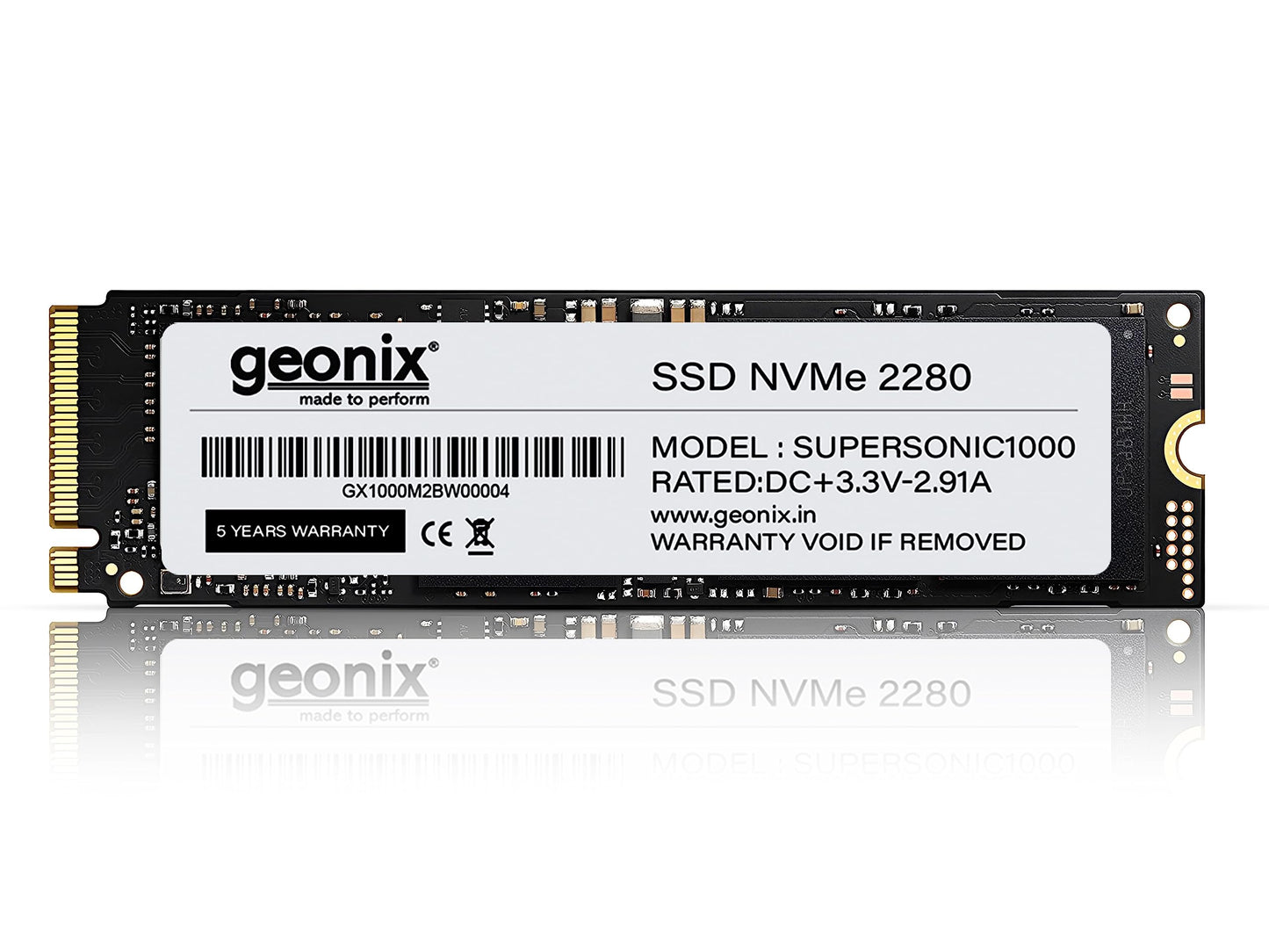 GEONIX 128GB M.2 NVMe SSD, 2280 SATA III (6Gb/s), Read Speed – Up to 2650 Mbps, Write Speed – Up to 2000 Mbps, Internal Solid State Drive (SSD), (3years Warranty)
