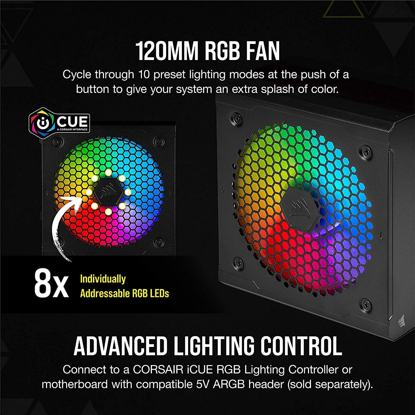 Corsair CX650F RGB, 650 Watt, 80 Plus Bronze, Fully Modular RGB Power Supply, Black