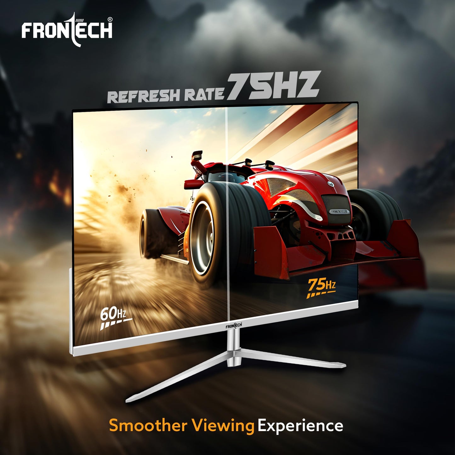 FRONTECH 27 Inch Ultima Series LED Monitor | Refresh Rate 75Hz,IPS Panel | Full HD 1080p, Wall Mountable-Slim & Stylish Design | HDMI & VGA Ports,Built-in Speaker (MON-0053,White)