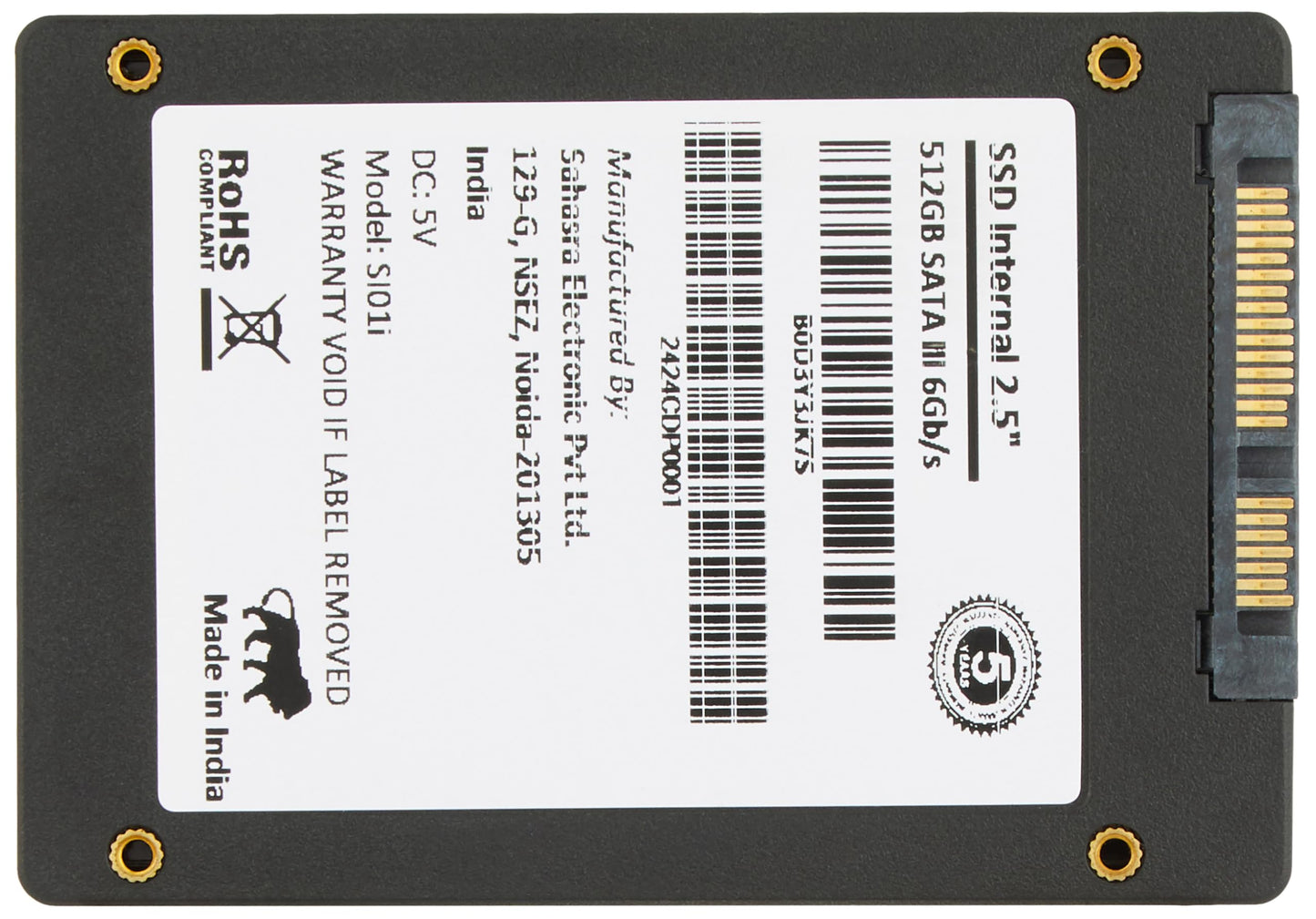 amazon basics 512 GB 2.5-inch SATA III Internal SSD | High Transfer Speeds | 3D NAND Flash Technology | Made in India | 5-Years Warranty (Solid State Drive)