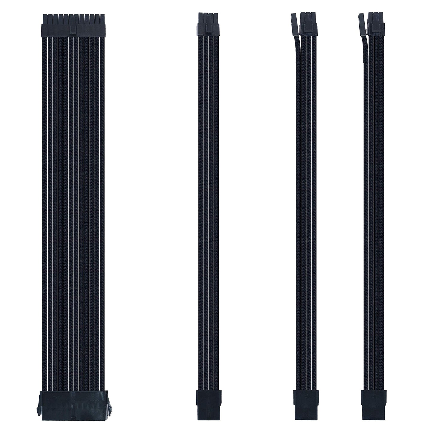Sensei Mods Sleeved Psu Cable Extension Kit For Personal Computer (Black)