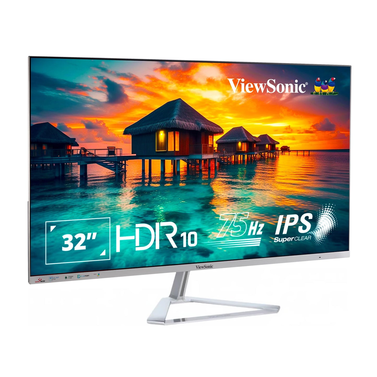 ViewSonic (from USA) - VX3276-MHD-3 81.28 Cm (32") FHD IPS Monitor | Super Clear IPS Panel |1Ms Response time| HDR10 | Dual Speaker |Eye-Care| HDMI| DP Port | Srgb104%| HDMI |Variable Refresh Rate.