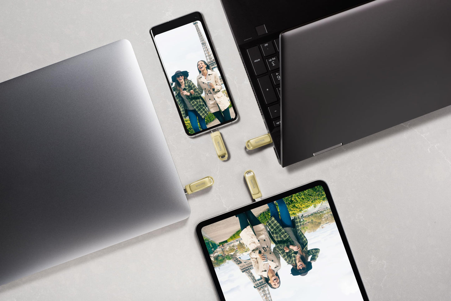 SanDisk Ultra Dual Drive Luxe Type-C 256GB, OTG, Upto 400MB/s, Pendrive, Gold, 5Y Warranty (SDDDC4-256G-I35GD)