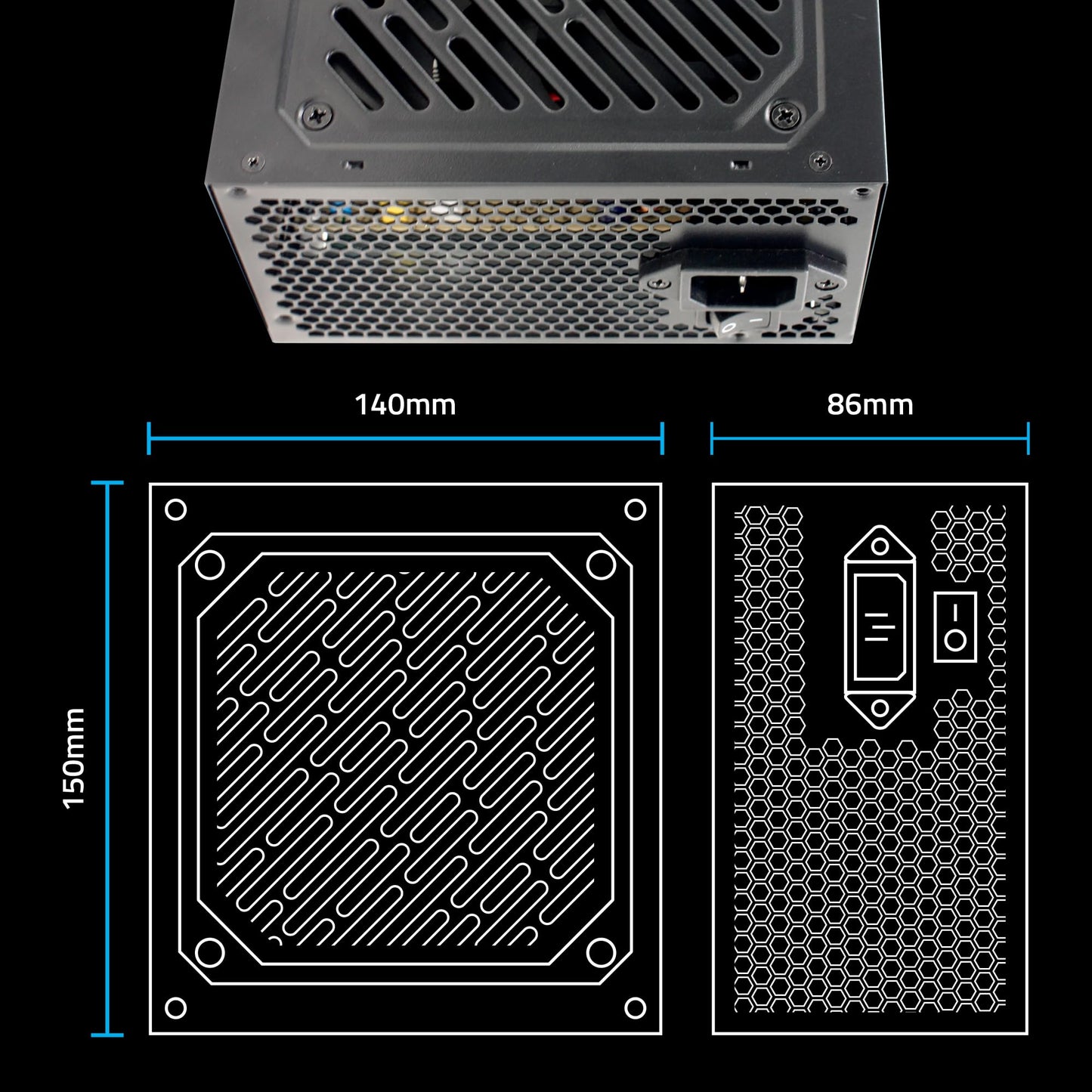 Artis EZ8898B-450 80 Plus Bronze Power Supply Unit with 12CM Thermally Controlled Silent Fan & DC to DC Technology