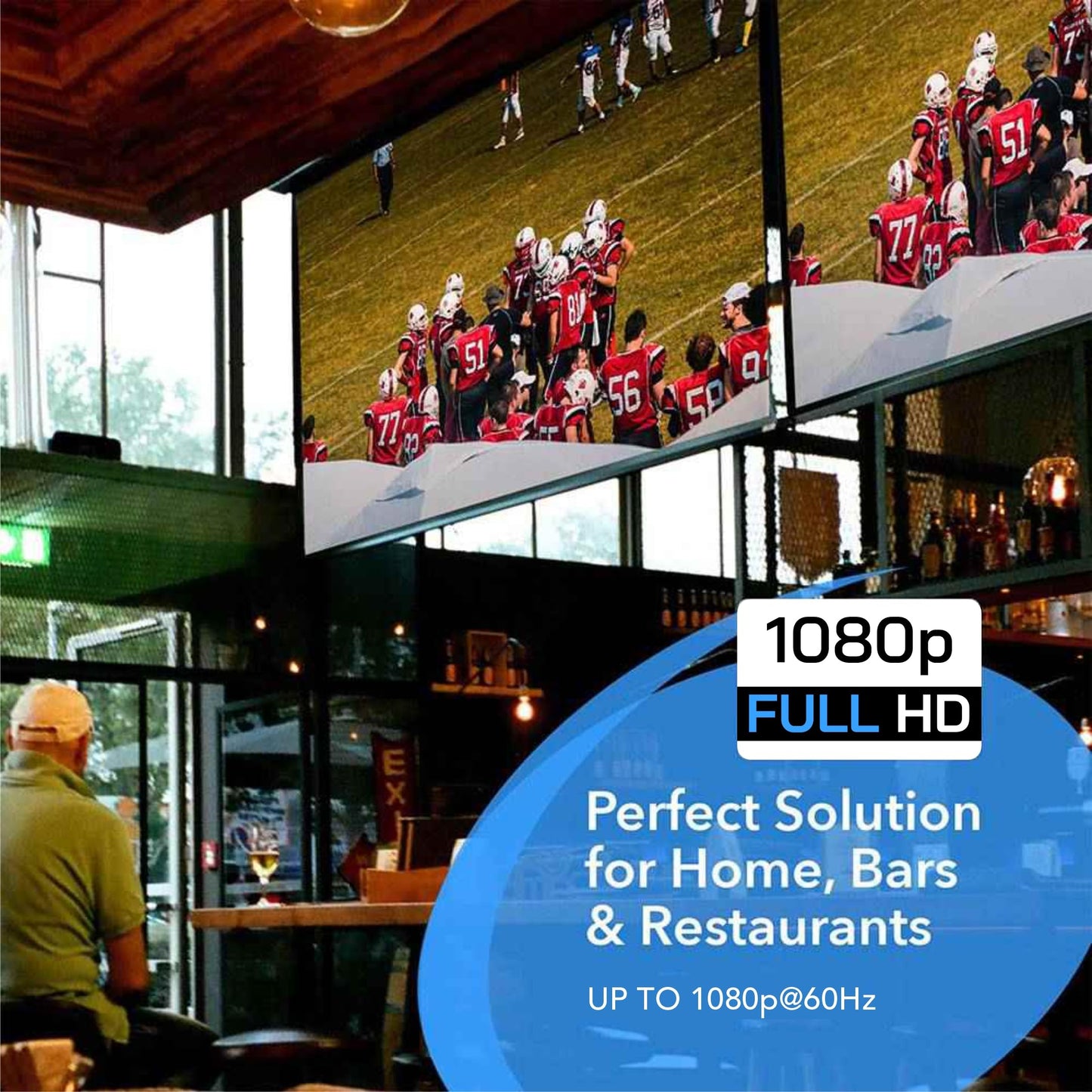 Orei HDS-104 1x4 Powered Splitter up to Full HD 1080P & 3D Support with EDID Control - 1 Source onto 4 Displays