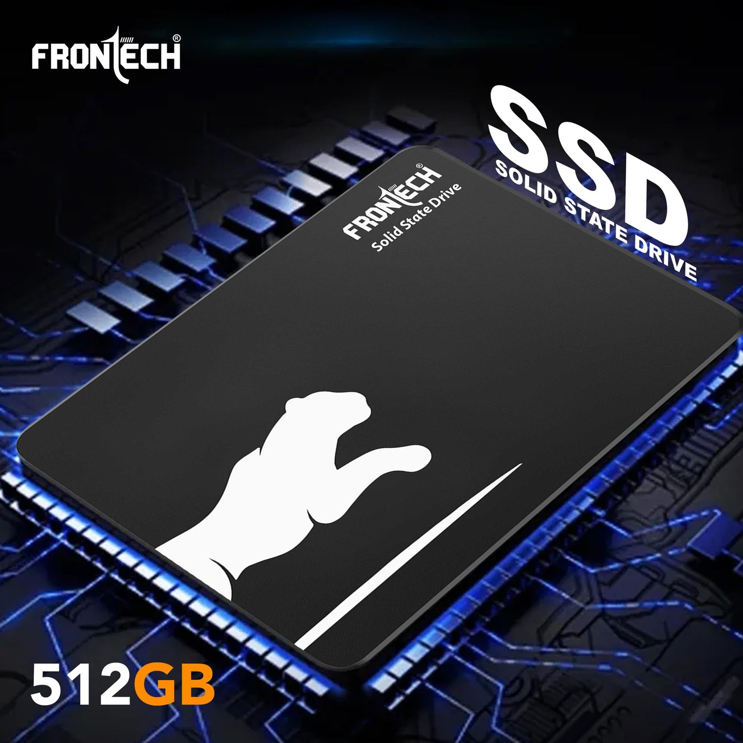 FRONTECH 512GB Internal SSD, 2.5 SATA3, Low Energy Consumption, Ultra Fast with Read/Write Speed Upto 500/460 Mbps, (SSD-0049, Black & White)
