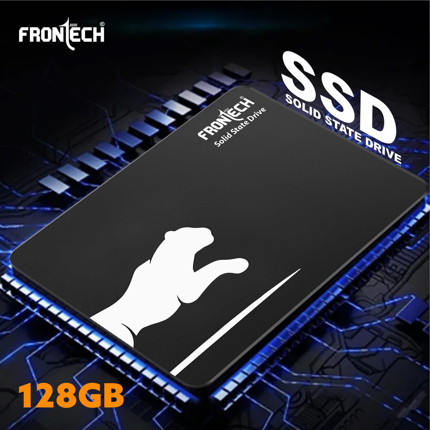 FRONTECH 128GB Internal SSD, 2.5 SATA3, TLC+SMI, Low Energy Consumption, Ultra Fast with Read/Write Speed Upto 500/480 Mbps, (SSD-0026, Black & White)
