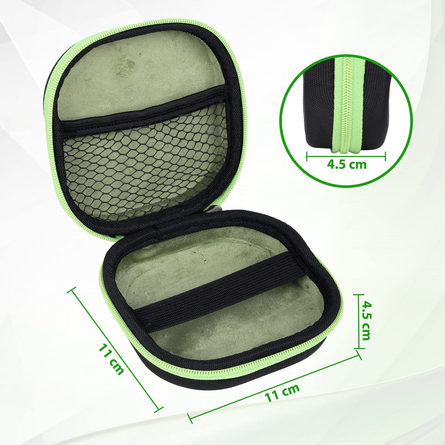 GadgetBite Earphone Carrying Case for Earphones, Headset, Pen Drives, SD Cards - Black & Green (Carry case only)