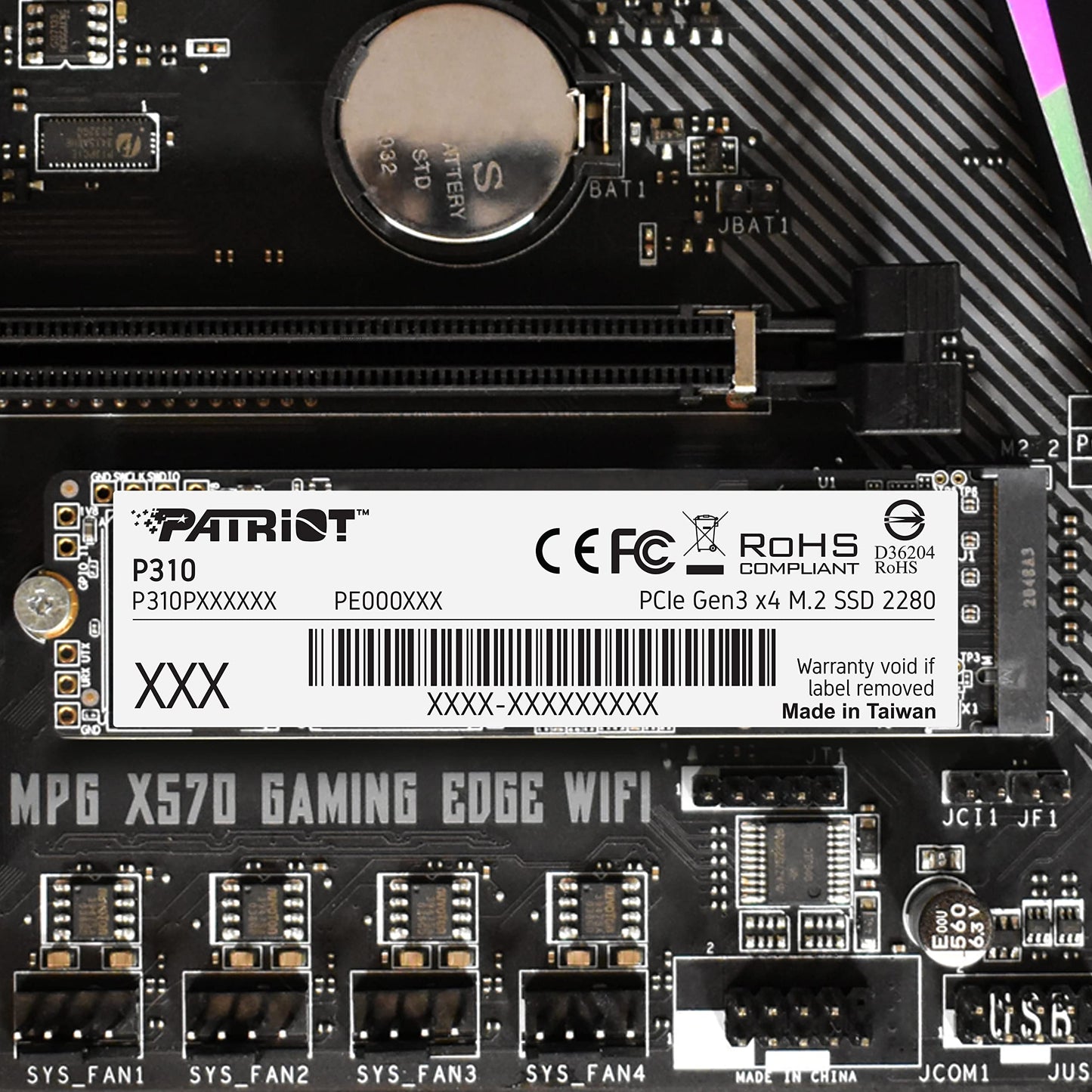Patriot Memory P310 240GB Internal SSD NVMe PCIe M.2 Gen3 x 4 Low Power Consumption Solid State Drive P310P240GM28