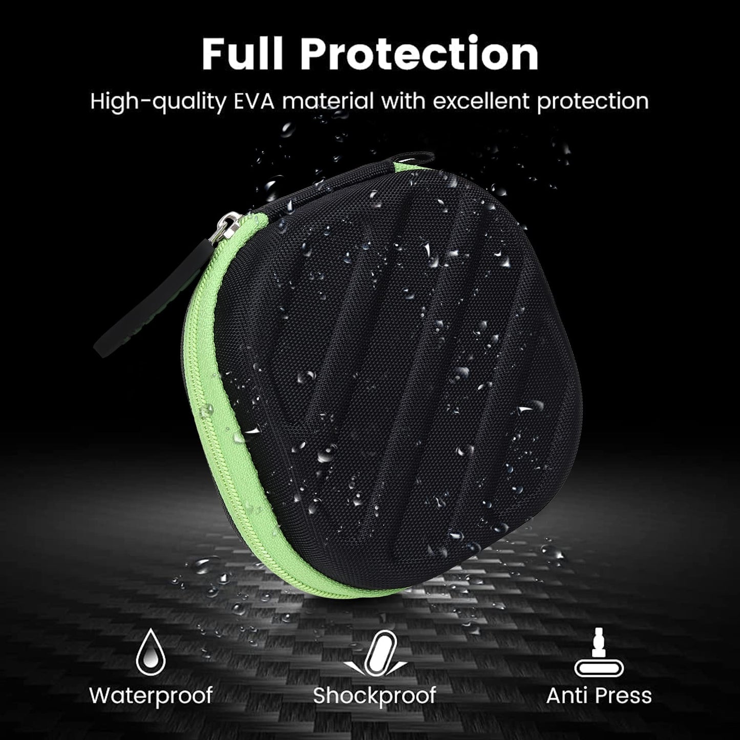 GadgetBite Earphone Carrying Case for Earphones, Headset, Pen Drives, SD Cards - Black & Green (Carry case only)
