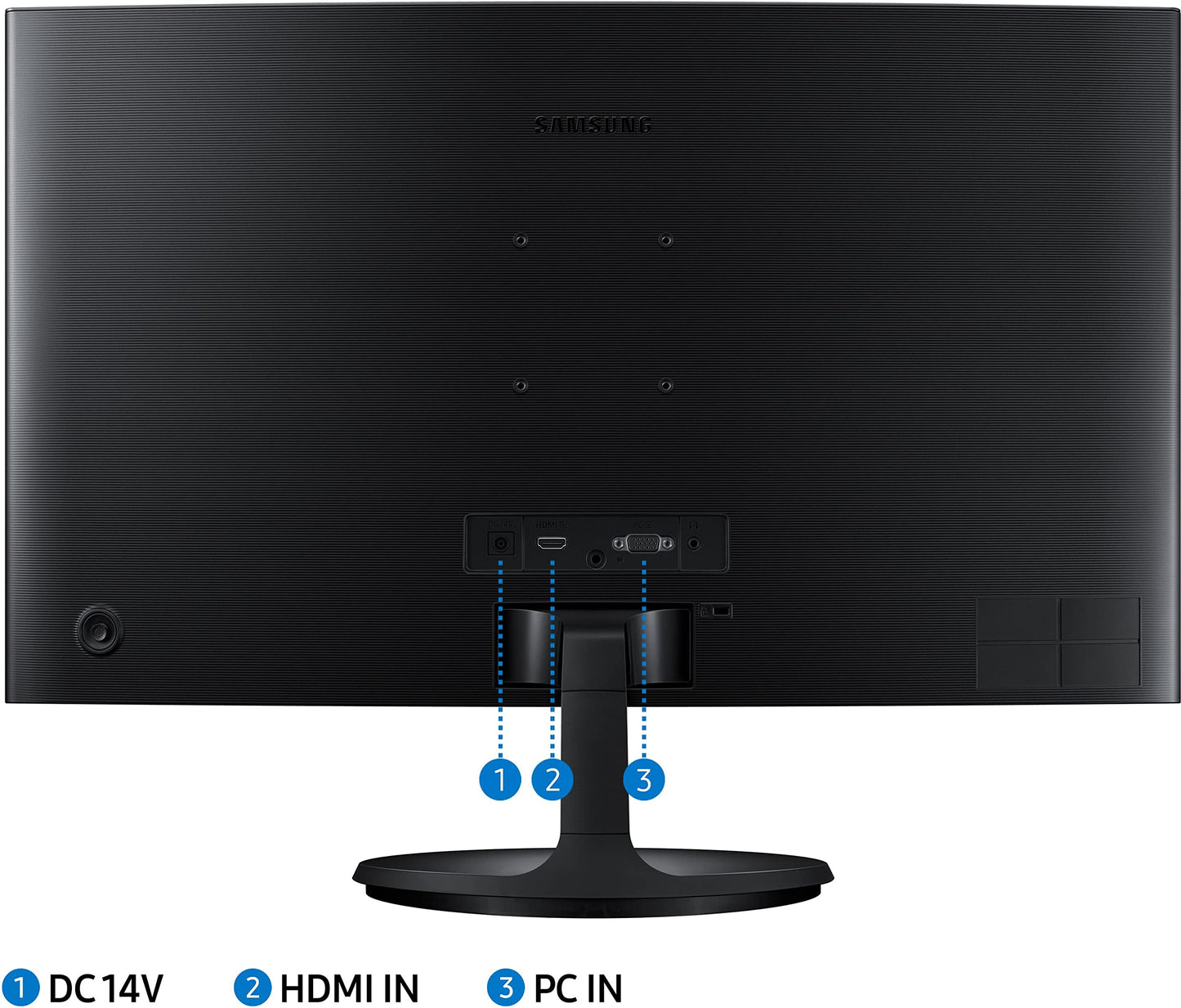 Samsung 24-Inch(59.8cm) FHD, 75 Hz Refresh Rate, 1800R Curved 1,920 X 1,080 LED Monitor, VA Panel, Slim Design, AMD Freesync, Game Mode, Flicker Free, HDMI, Audio Port (LS24C360EAWXXL, Black)