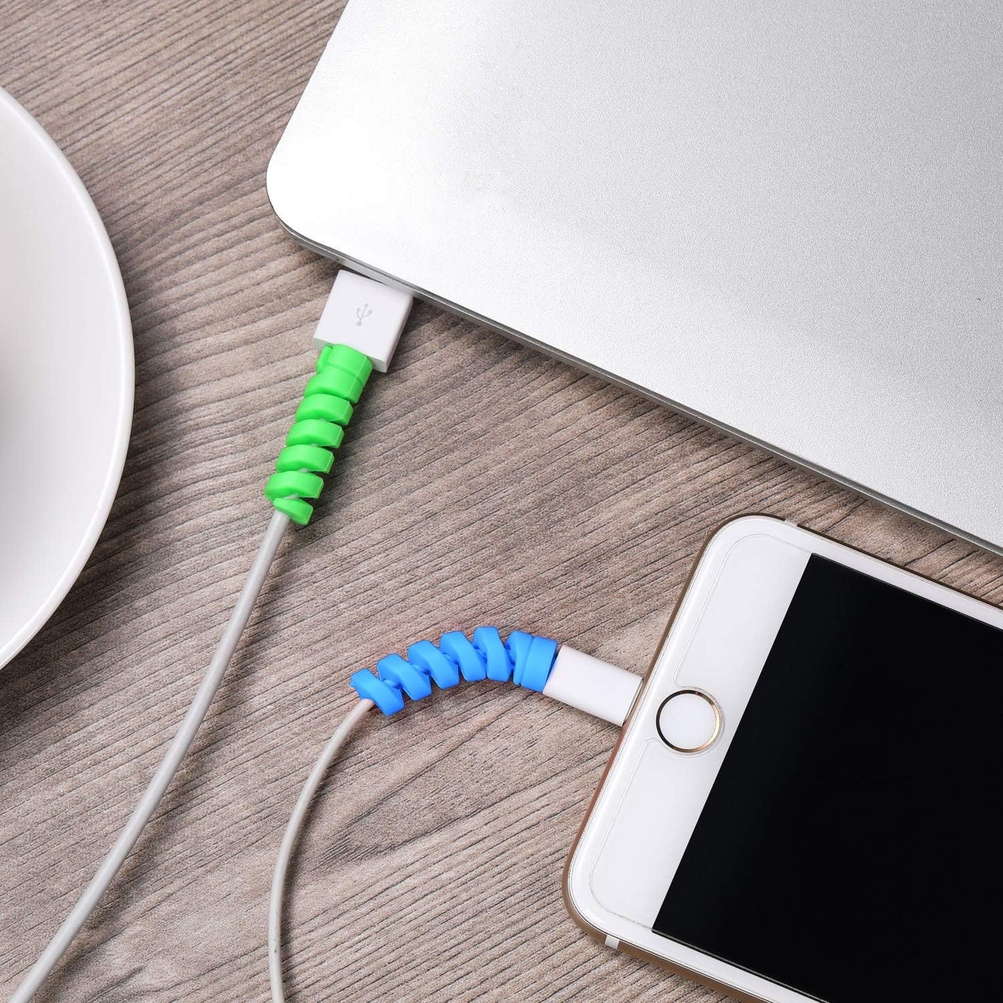 STRIFF 25 Pieces Highly Flexible Silicone cable protectors, charger cable protector, charger protector, wire protector, cable protector, charging cable protector (colorful)