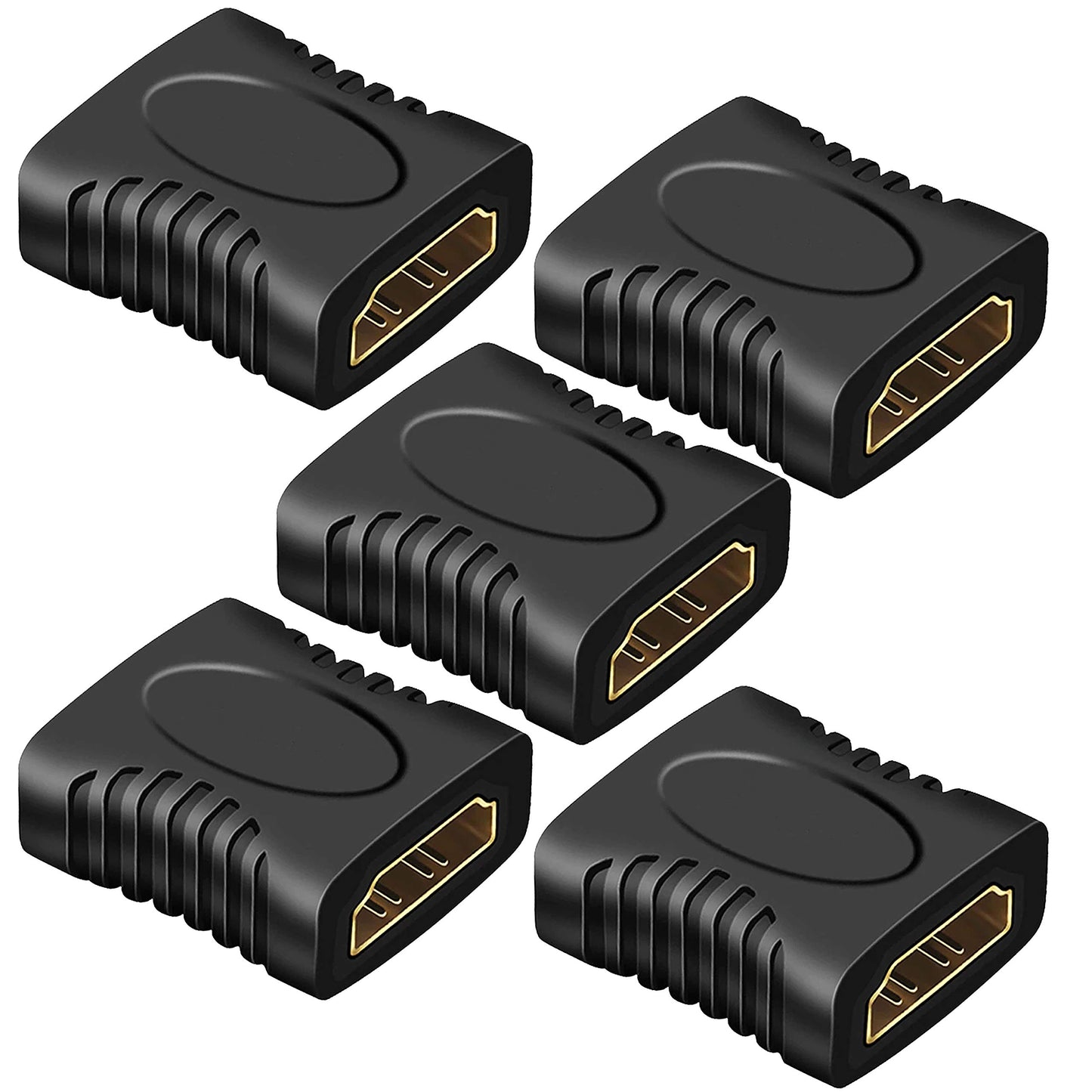Storite 5 Pk HDMI Extender Female to Female Jointer Coupler Adapter Extender for HDTV, Computer, PS 4/3, Monitor,Laptop, Projector, DVD Player, PC,Roku Stick - Black