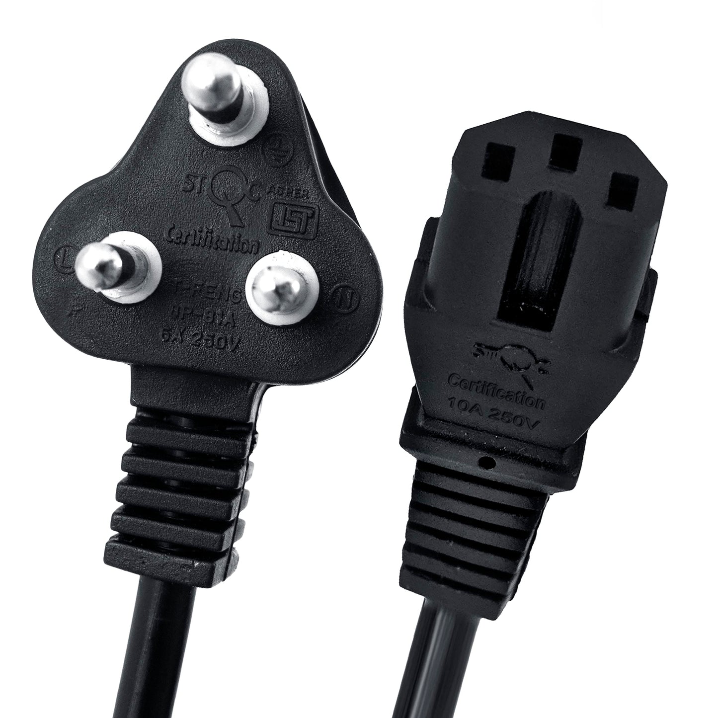 Storite 1.5M 90 Degree L Shape Power Cable for PC 3 Pin PC Power Cable 18AWG IEC Mains Kettle Lead Replacement Cord for Desktop, Monitor & Printer - Black