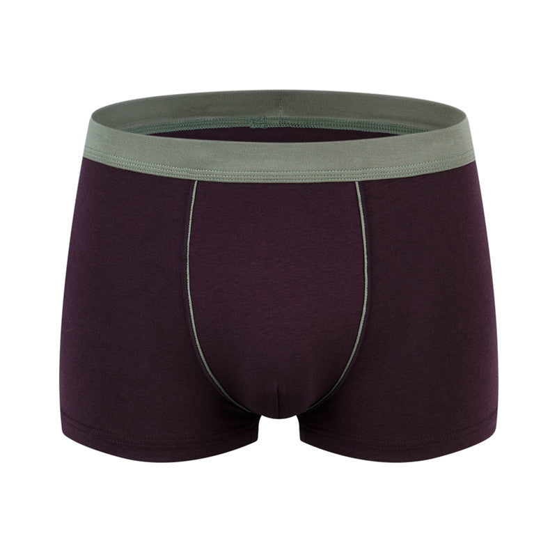Men's cotton underwear plus size fat guy boxers breathable 3D seamless sexy youth cotton red boxers