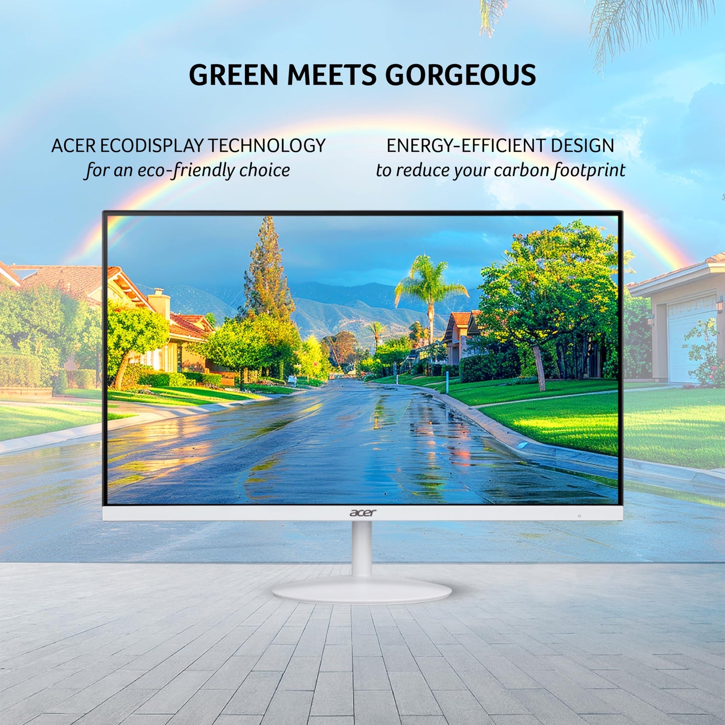 Acer SA322Q 31.5 Inch Full HD 1920x1080 IPS Ultra-Slim (7.2mm) Backlit LED Monitor I 75Hz Refresh I 1 MS VRB Response I AMD Free Sync I 1xHDMI 1xVGA I Stereo Speakers I Eye Care Features I White