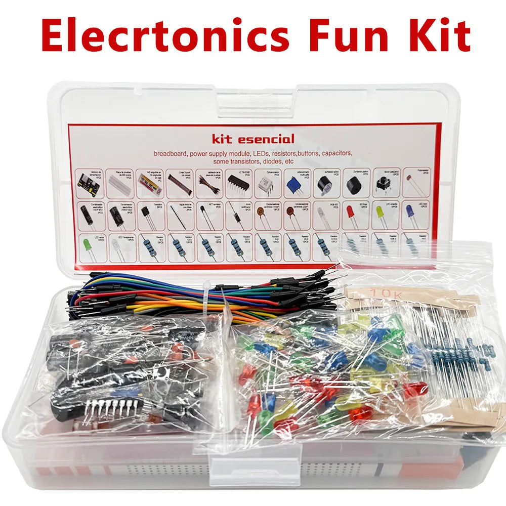 Electronic Components 830 Hole-Breadboard Kit Electrolytic Capacitor Resistor LED MB-102 for UNO R3 Component Pack Beginner Kit