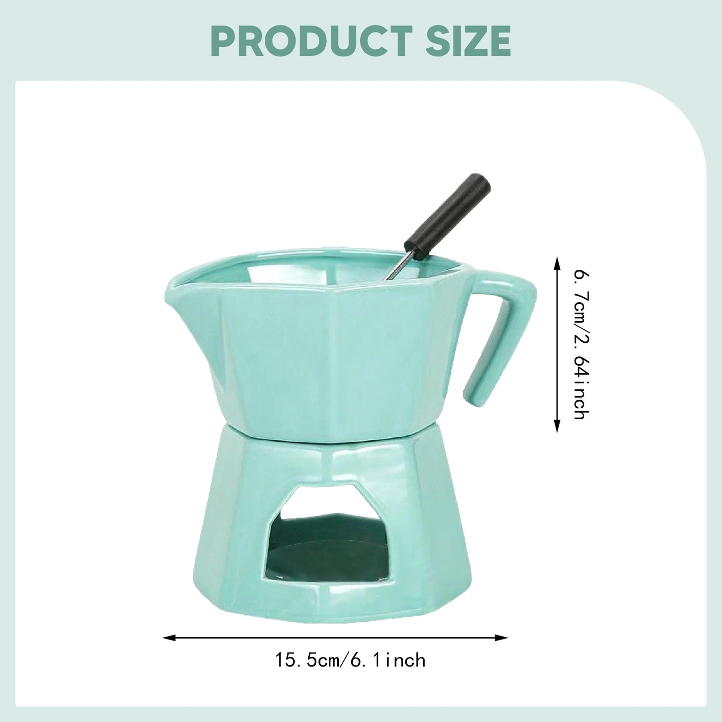 1 Set Ceramic Chocolate Fondue Pot Porcelain Melting Pot Butter Warmer for Kitchen Candy Dessert Caramel Appliances