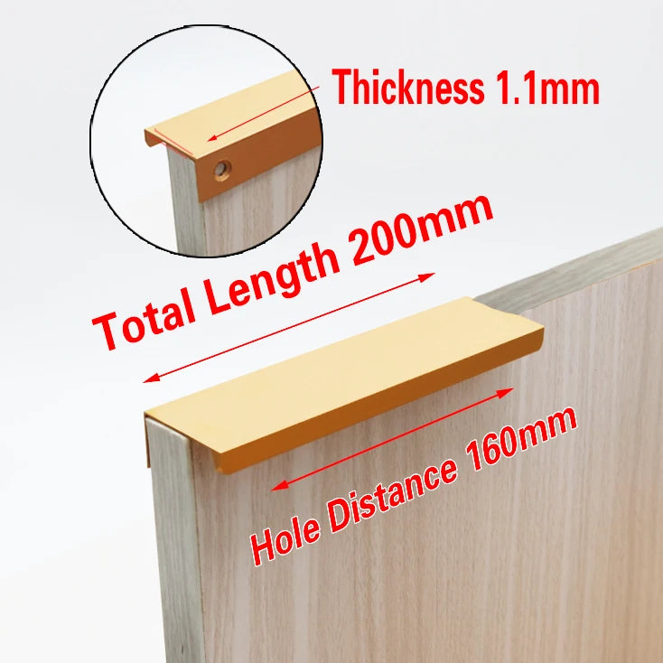 Cabinet Pulls Drawer Knobs  Black Silver Orange Gold Hidden  Handles Stainless Steel  Kitchen Cupboard Furniture Hardware