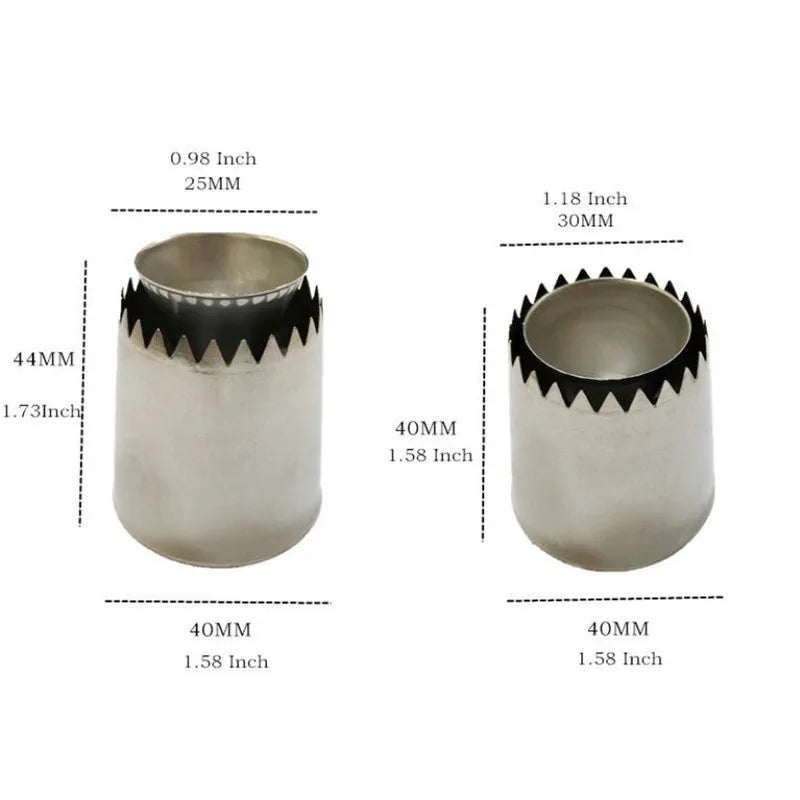 2 Sizes Diy Nozzle Stainless Steel Dessert Cake Decorating Tips Kitchen Accessories Cookie Bis Icing Piping Cream Pastry Bag